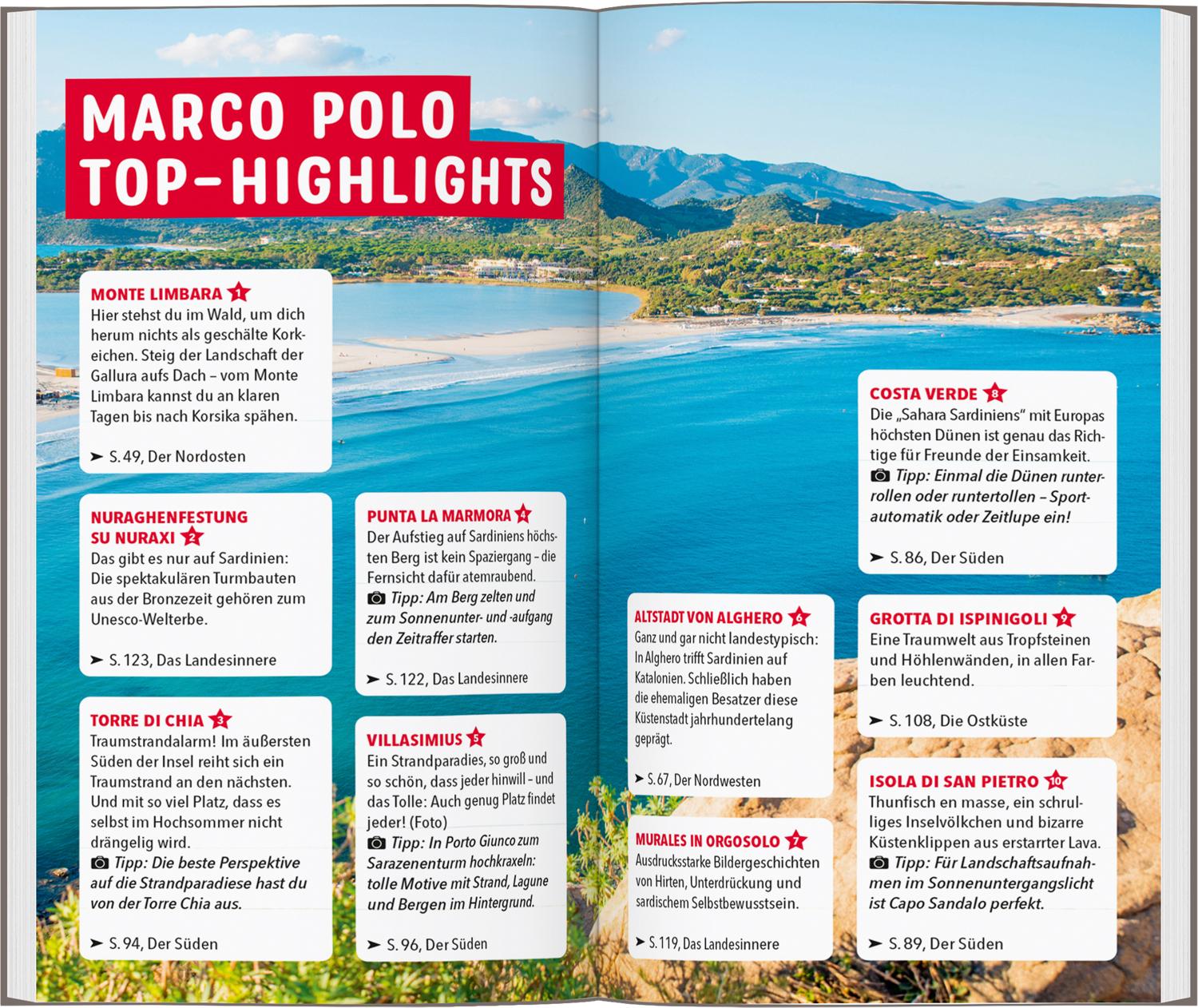 Beispielinhalt (Bild) MARCO POLO Reiseführer Sardinien