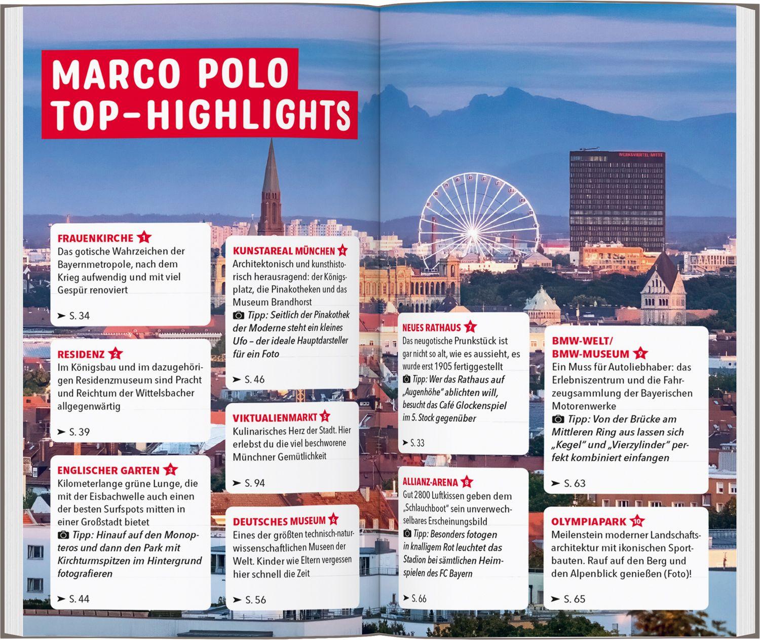 Beispielinhalt (Bild) MARCO POLO Reiseführer München