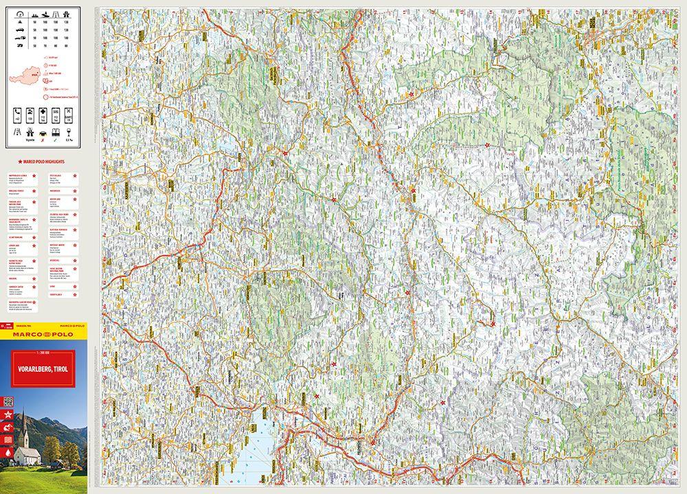 Beispielinhalt (Bild) MARCO POLO Reisekarte Österreich 03 Vorarlberg, Tirol 1:200.000