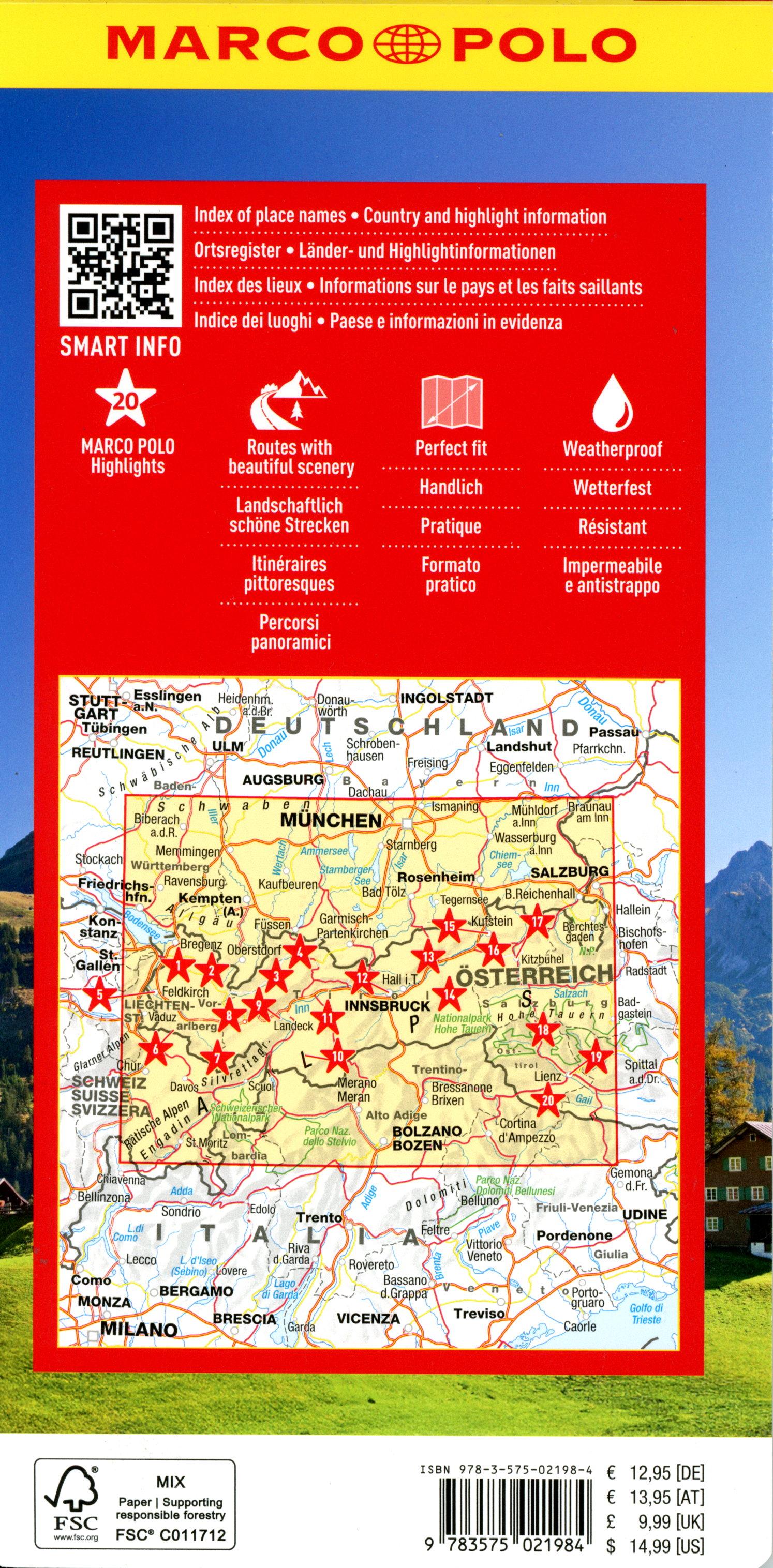 Beispielinhalt (Bild) MARCO POLO Reisekarte Österreich 03 Vorarlberg, Tirol 1:200.000