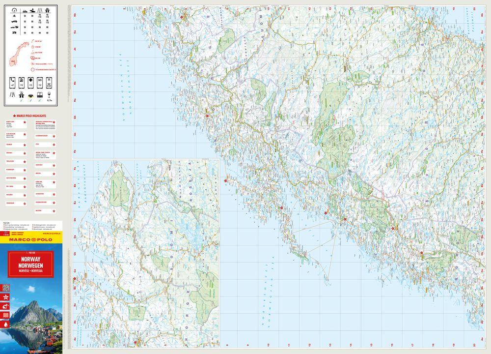Beispielinhalt (Bild) MARCO POLO Reisekarte Norwegen 1:900.000