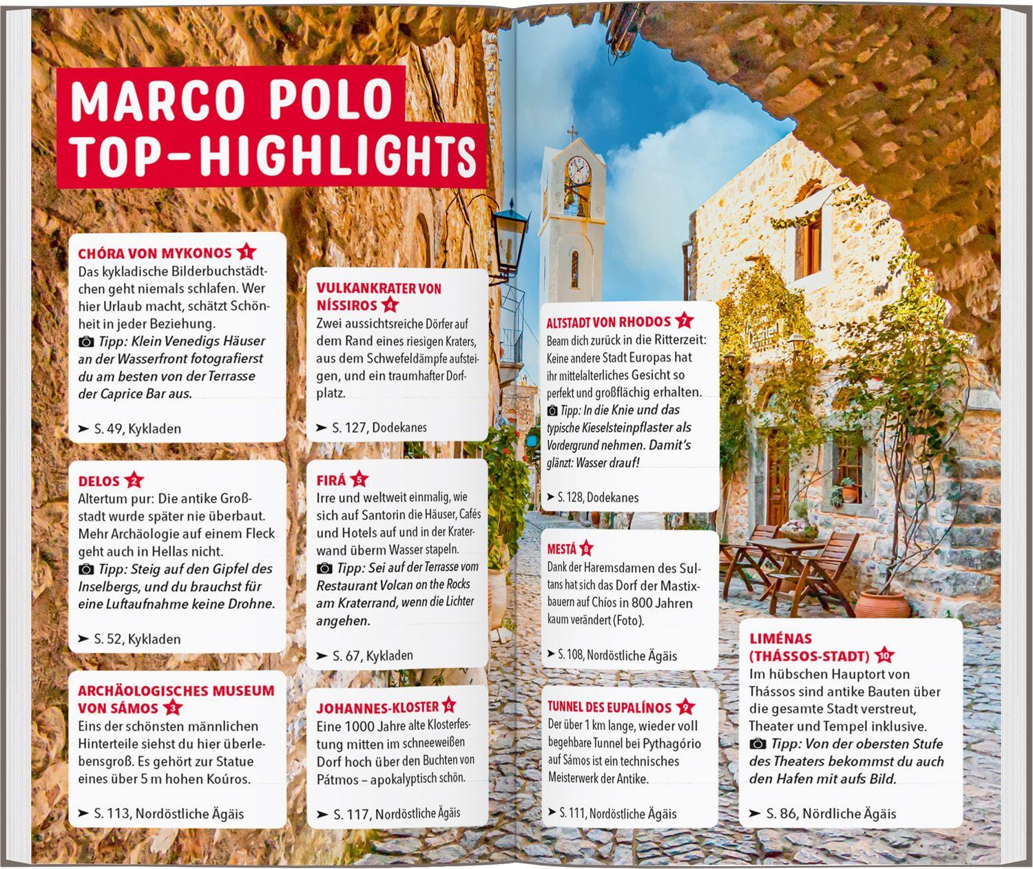 Beispielinhalt (Bild) MARCO POLO Reiseführer Griechische Inseln, Ägäis