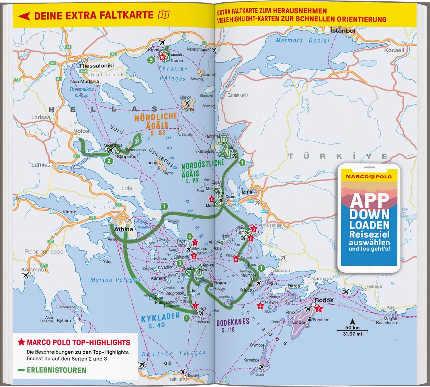 Beispielinhalt (Bild) MARCO POLO Reiseführer Griechische Inseln, Ägäis