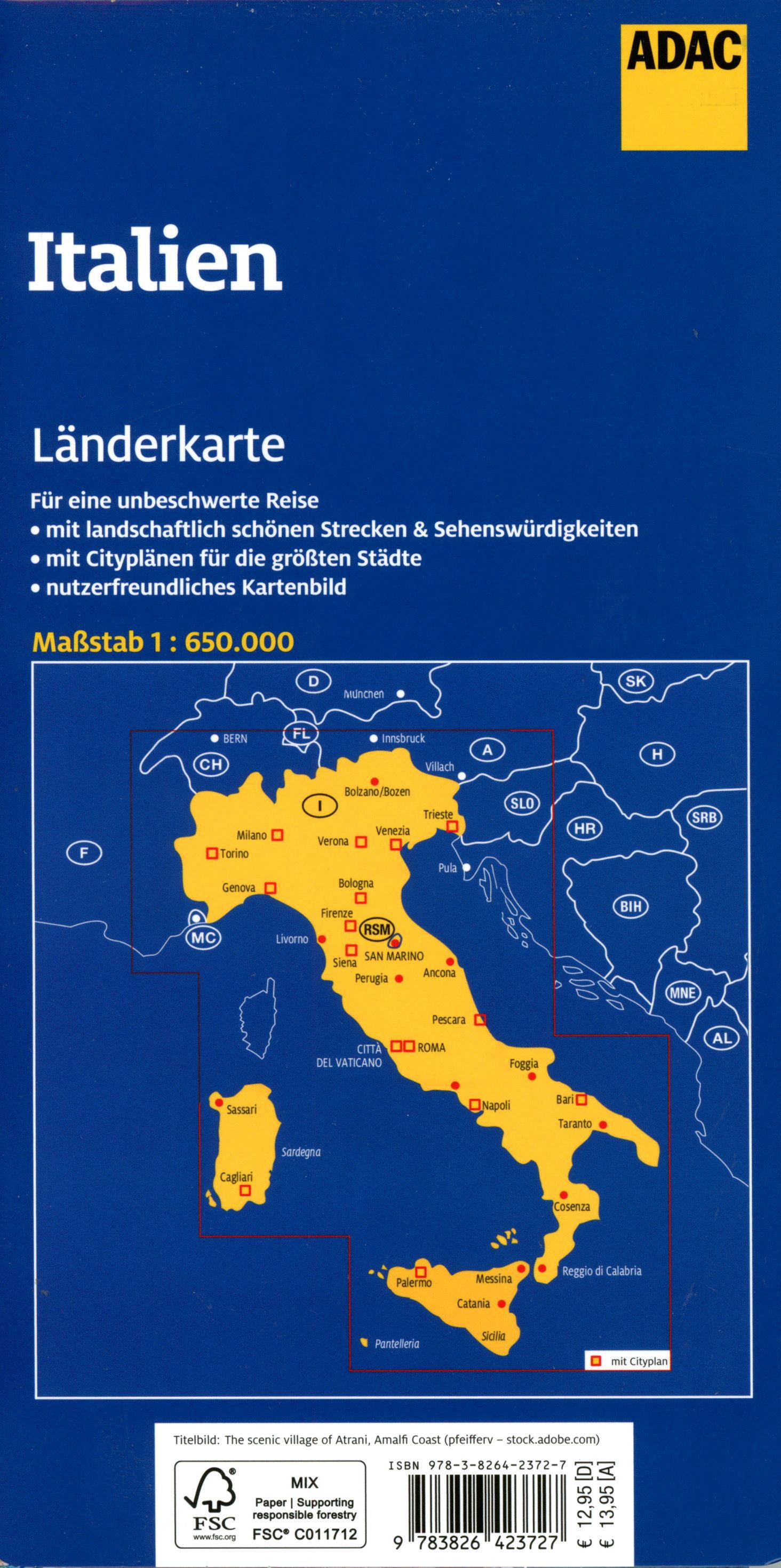 Beispielinhalt (Bild) ADAC Länderkarte Italien 1:650.000