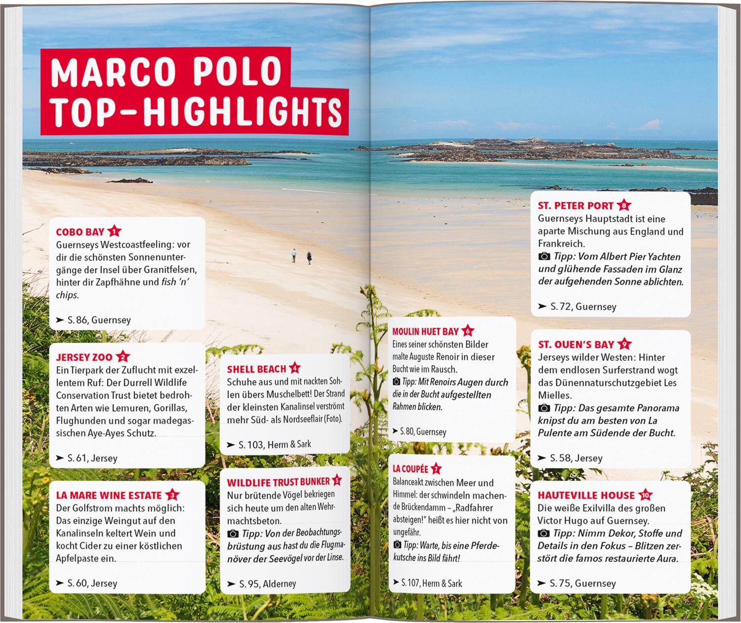 Beispielinhalt (Bild) MARCO POLO Reiseführer Kanalinseln, Jersey, Guernsey, Sark, Herm, Alderney