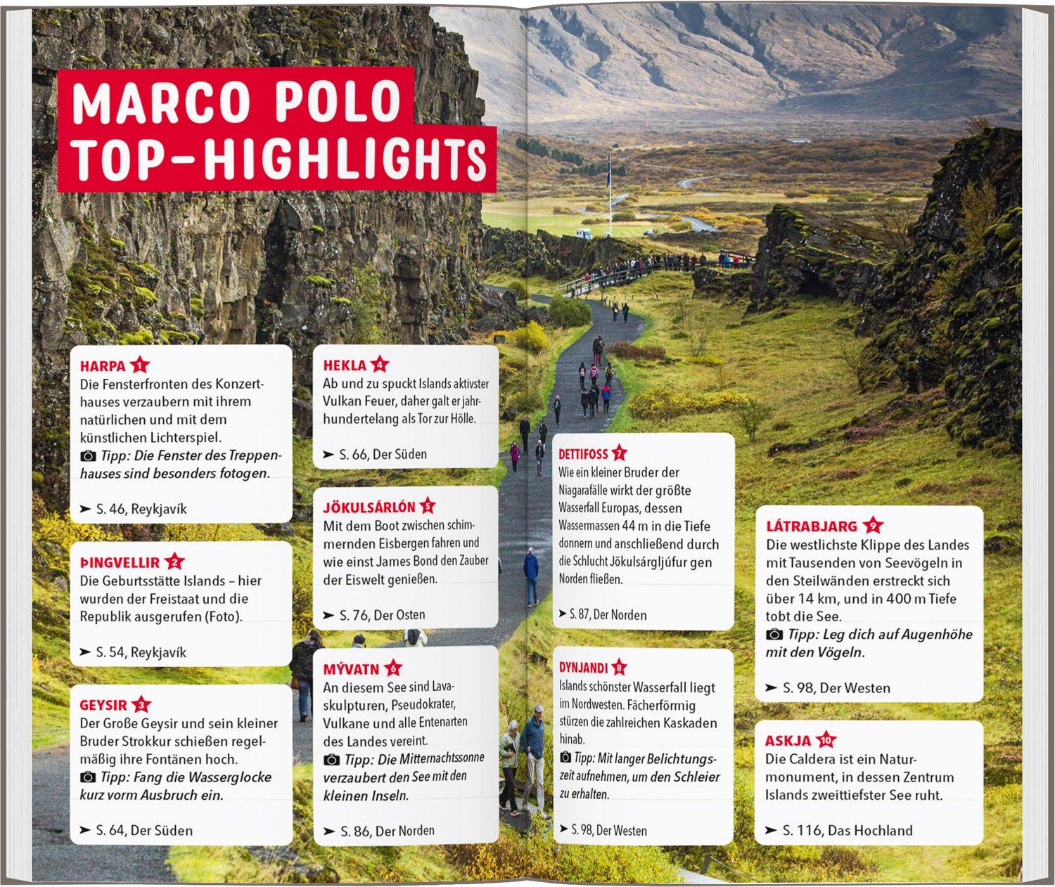 Beispielinhalt (Bild) MARCO POLO Reiseführer Island