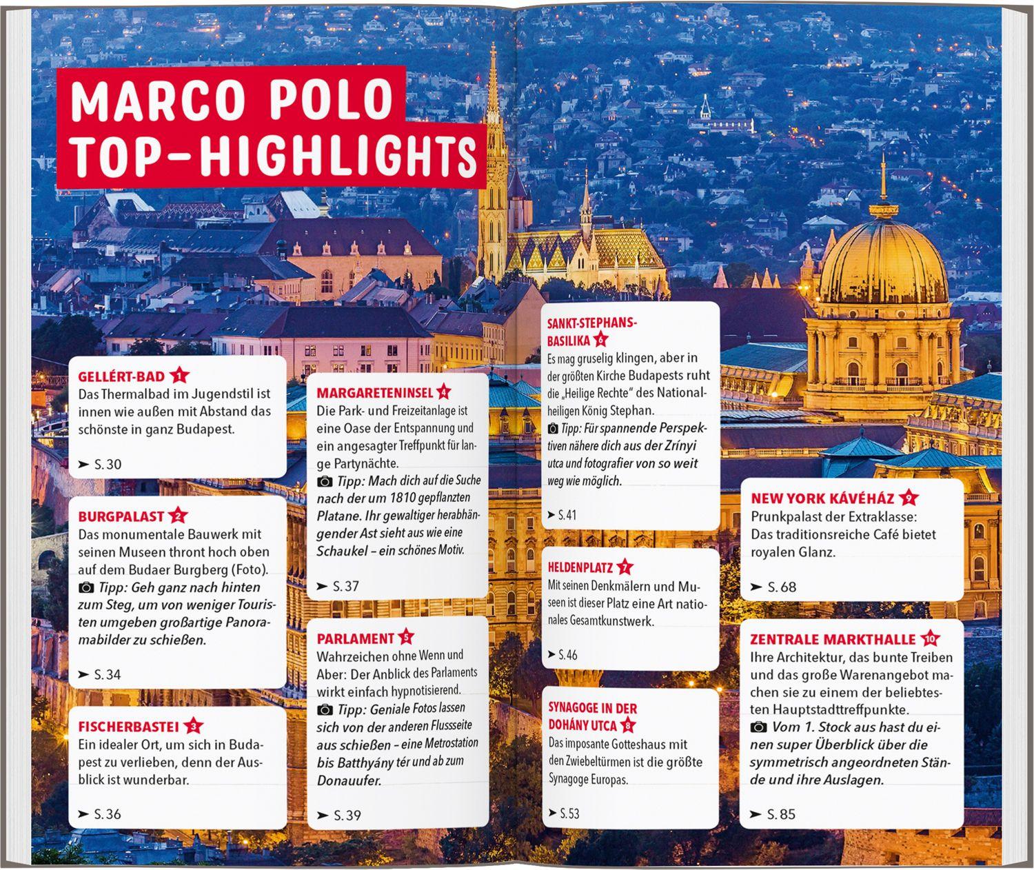 Beispielinhalt (Bild) MARCO POLO Reiseführer Budapest