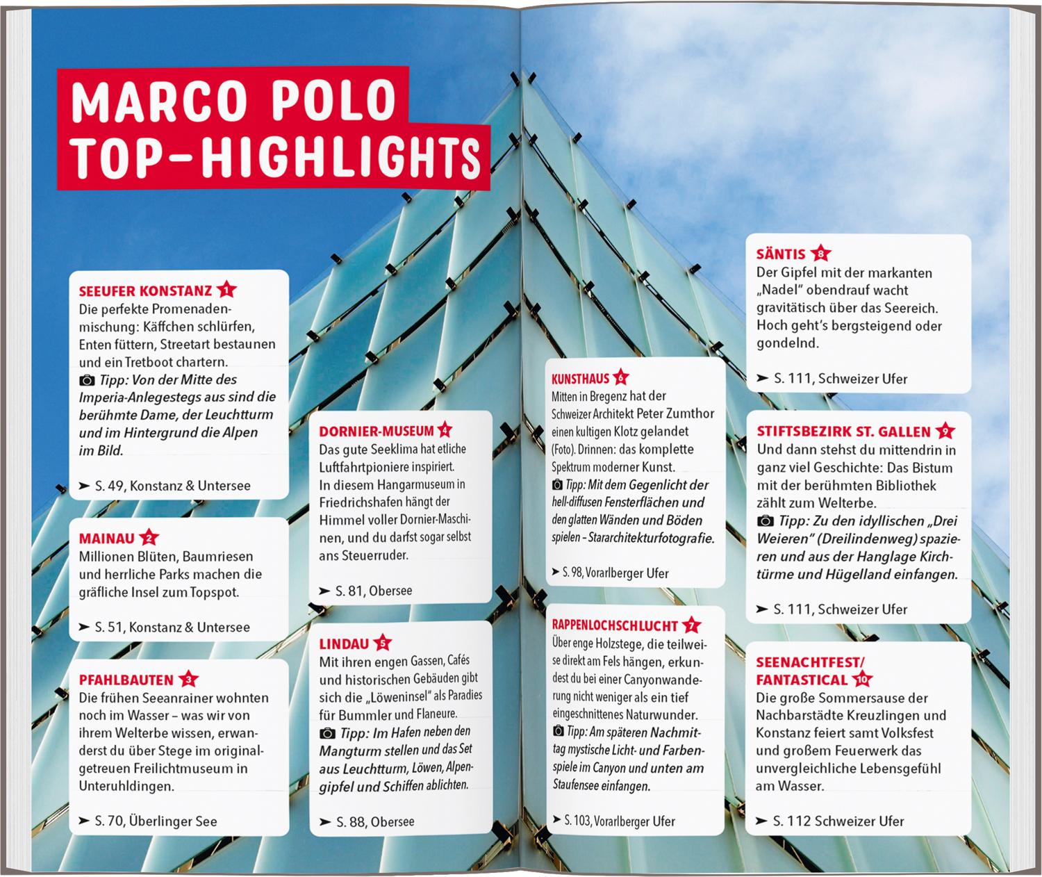 Beispielinhalt (Bild) MARCO POLO Reiseführer Bodensee