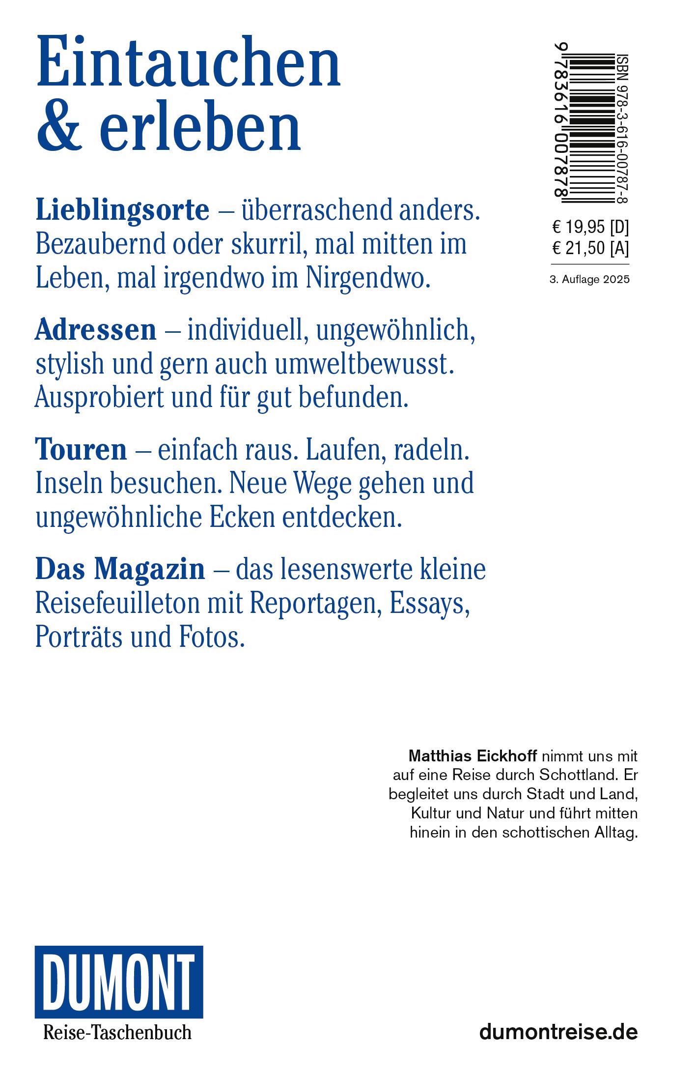 Rückseitencover DUMONT Reise-Taschenbuch Reiseführer Schottland