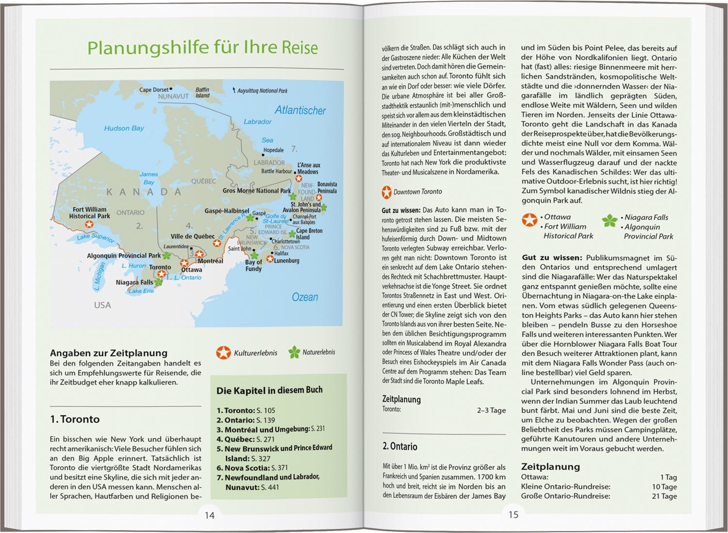Beispielinhalt (Bild) DUMONT Reise-Handbuch Reiseführer Kanada, Der Osten