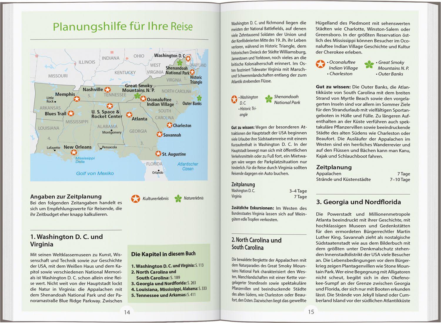 Beispielinhalt (Bild) DUMONT Reise-Handbuch Reiseführer USA, Die Südstaaten