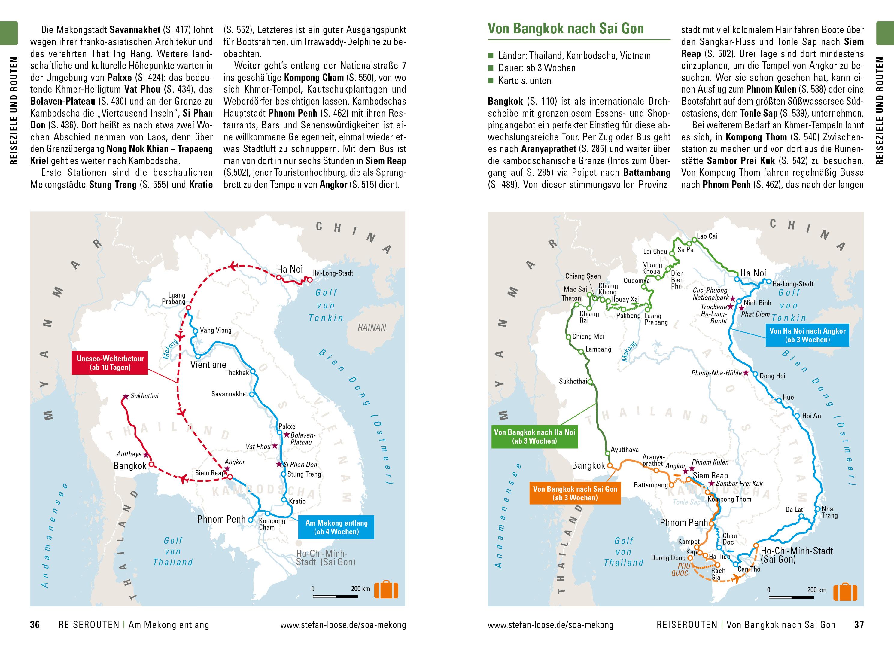 Beispielinhalt (Bild) Stefan Loose Reiseführer Südostasien, Die Mekong Region