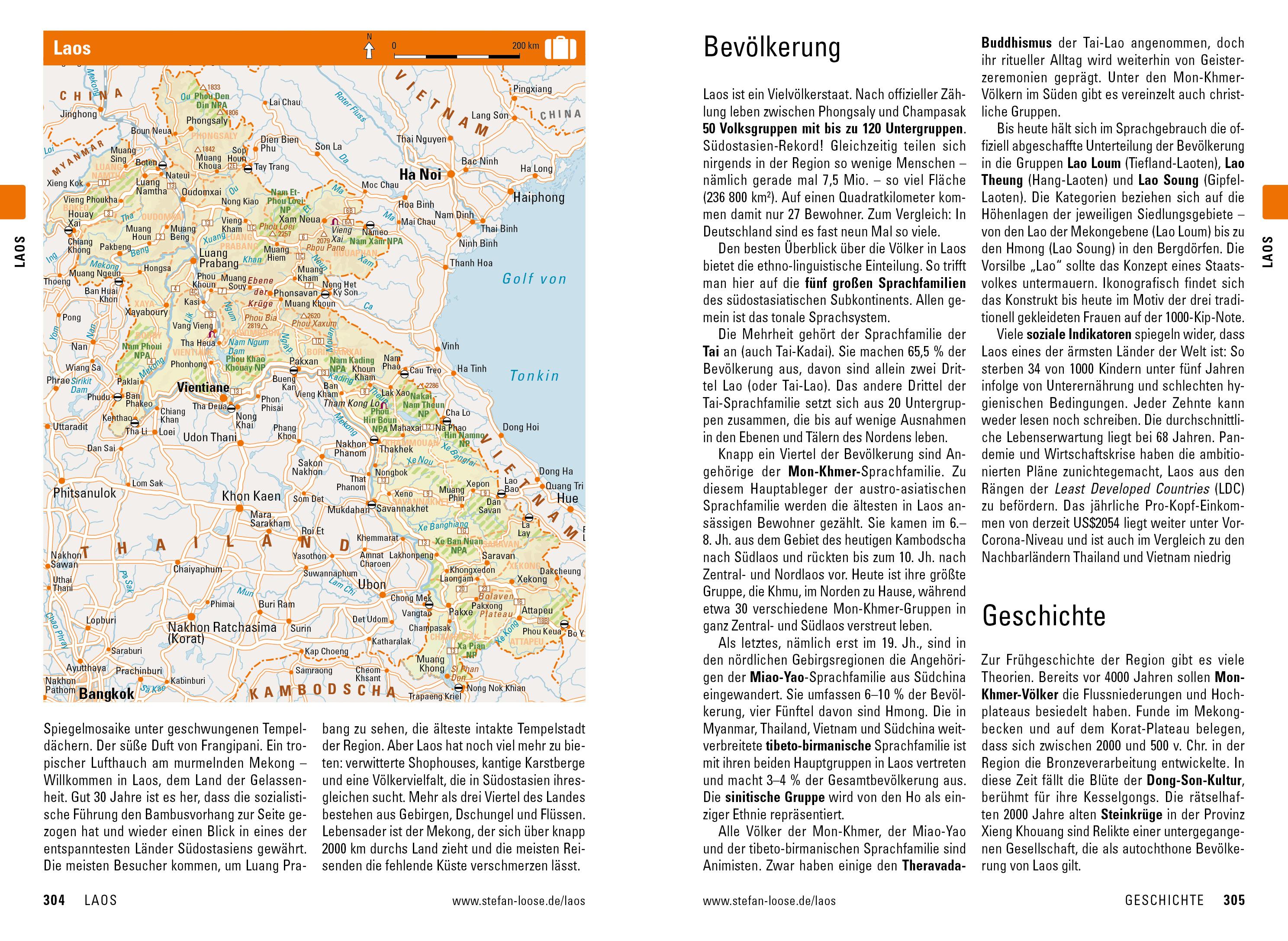 Beispielinhalt (Bild) Stefan Loose Reiseführer Südostasien, Die Mekong Region
