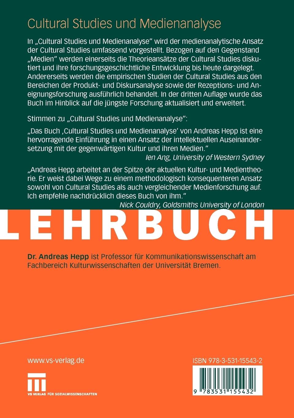 Rückseitencover Cultural Studies und Medienanalyse