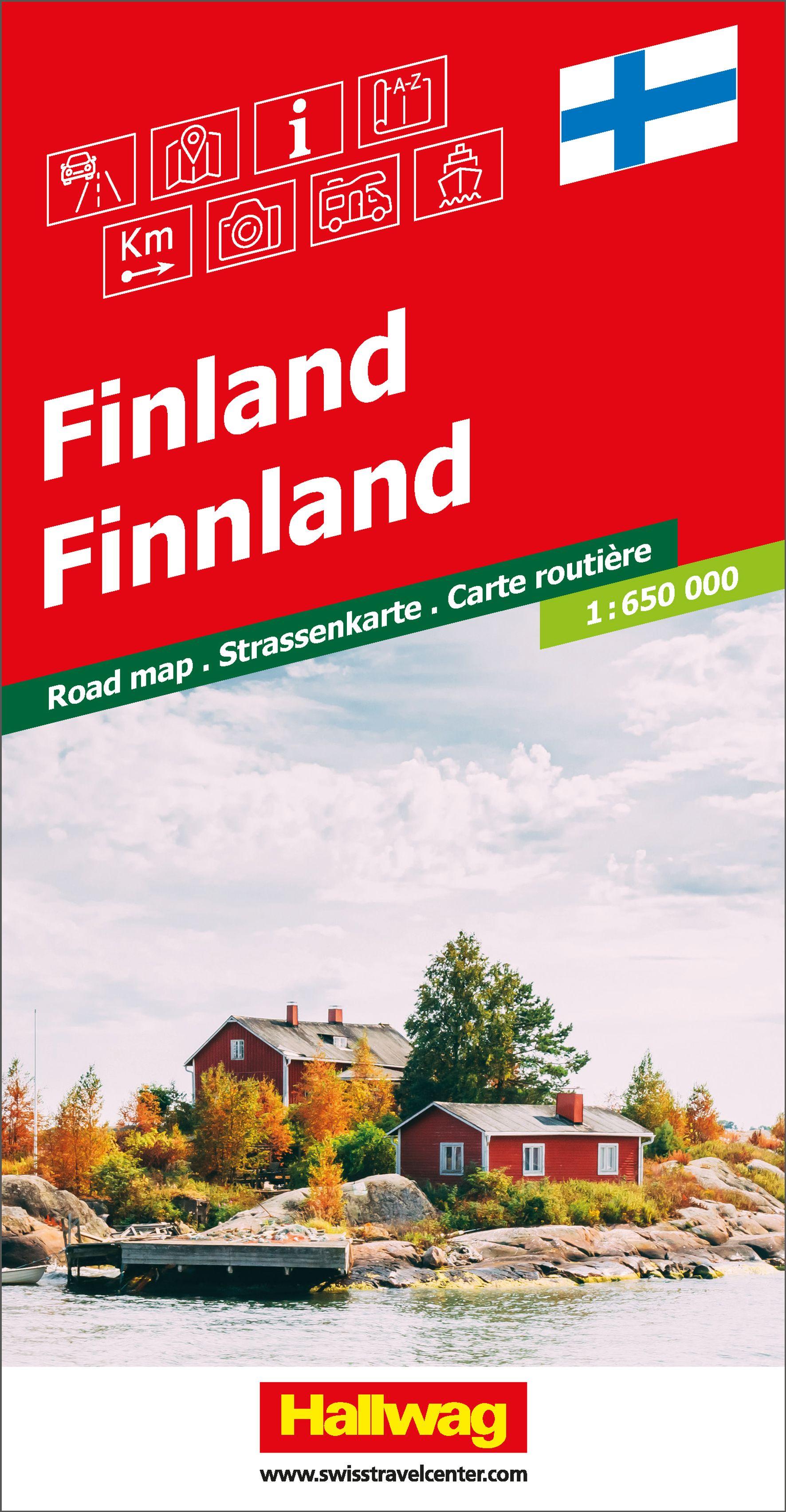 Vorderes Coverbild Hallwag Strassenkarte Finnland 1:650.000