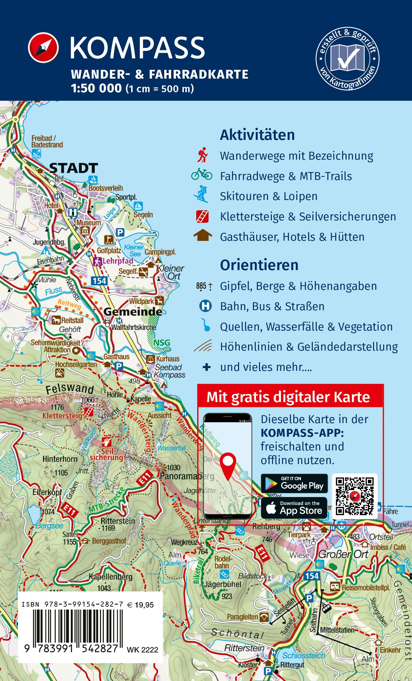 Rückseitencover KOMPASS Wanderkarten-Set 2222 Elsass, Vogesen Süd / Alsace, Vosges du Sud, Colmar, Mülhausen / Mulhouse (2 Karten) 1:50.000