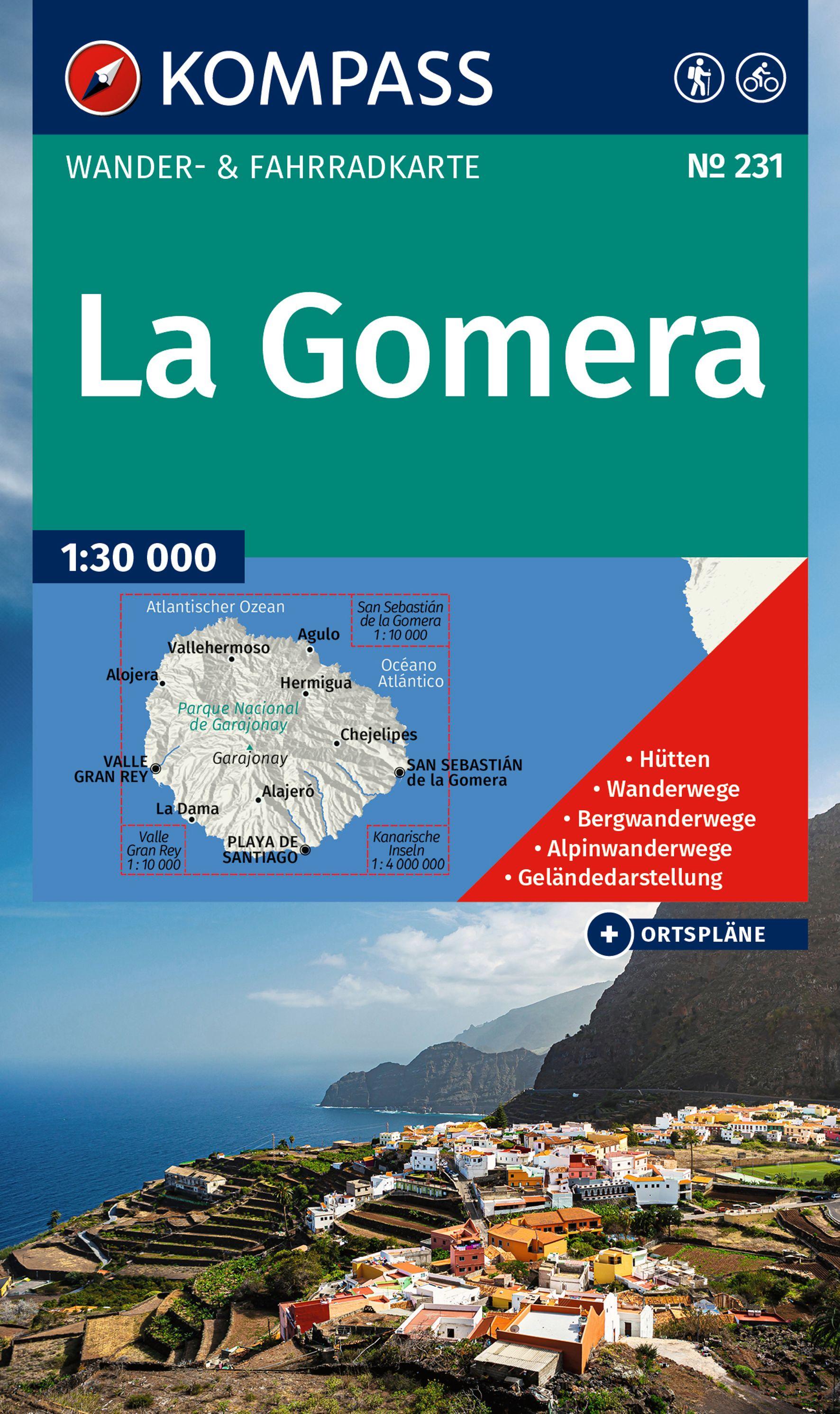 Vorderes Coverbild KOMPASS Wanderkarte 231 La Gomera 1:30.000