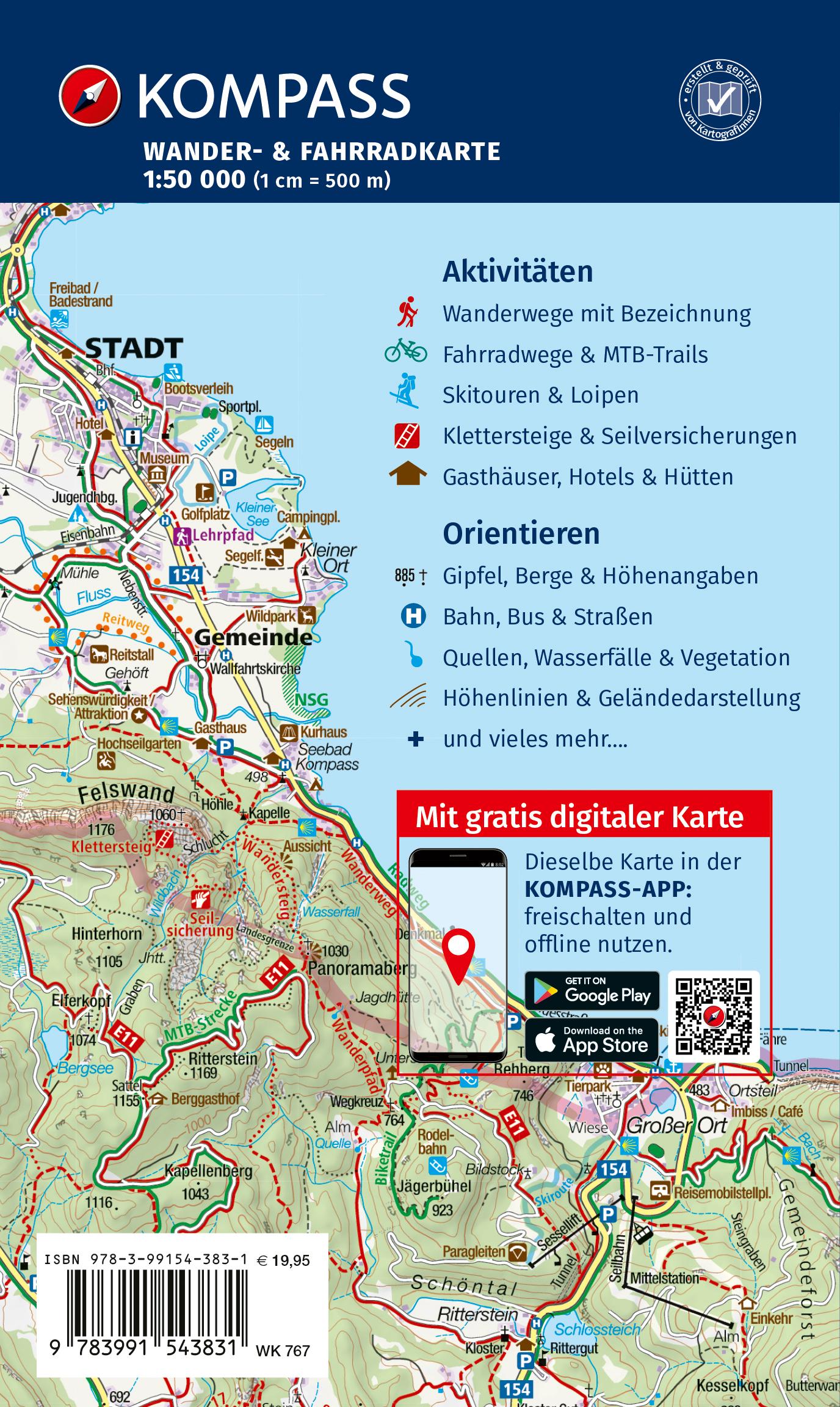 Rückseitencover KOMPASS Wanderkarten-Set 767 Schwäbische Alb (4 Karten) 1:50.000