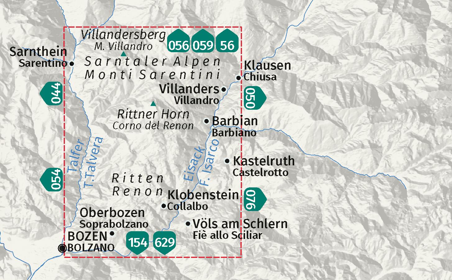 Beispielinhalt (Bild) KOMPASS Wanderkarte 068 Ritten / Renon 1:25.000