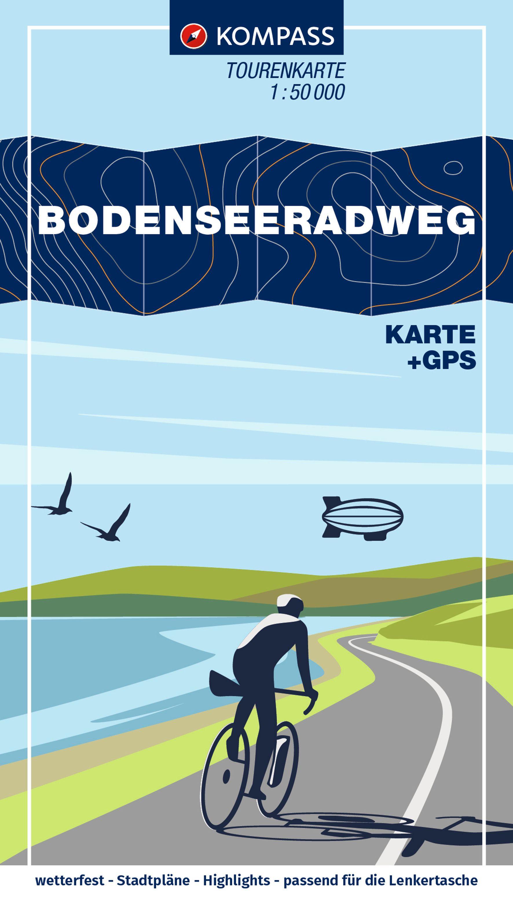 Vorderes Coverbild KOMPASS Fahrrad-Tourenkarte Bodenseeradweg 1:50.000