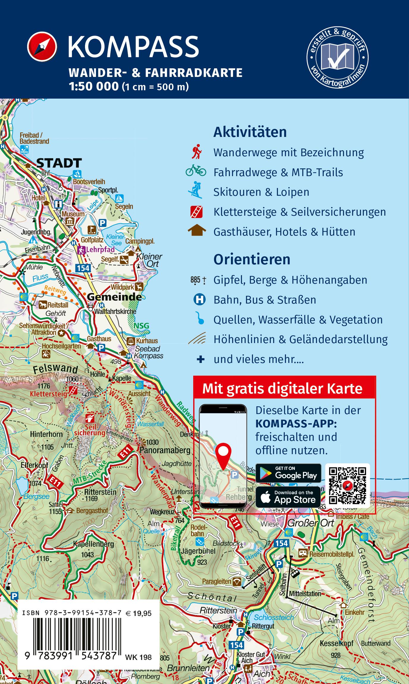 Rückseitencover KOMPASS Wanderkarten-Set 198 Bayerischer Wald (3 Karten) 1:50.000