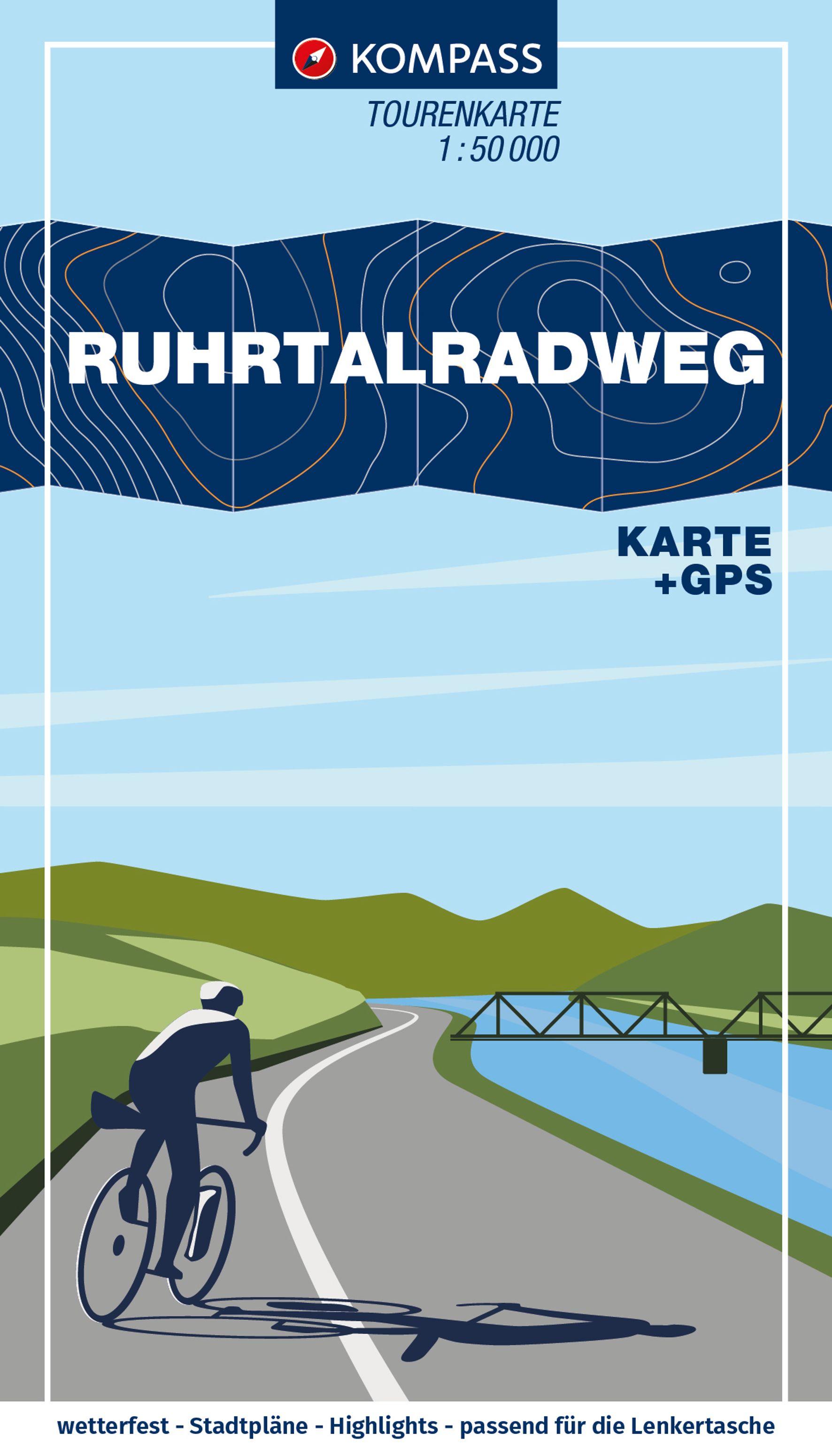 Vorderes Coverbild KOMPASS Fahrrad-Tourenkarte Ruhrtalradweg 1:50.000