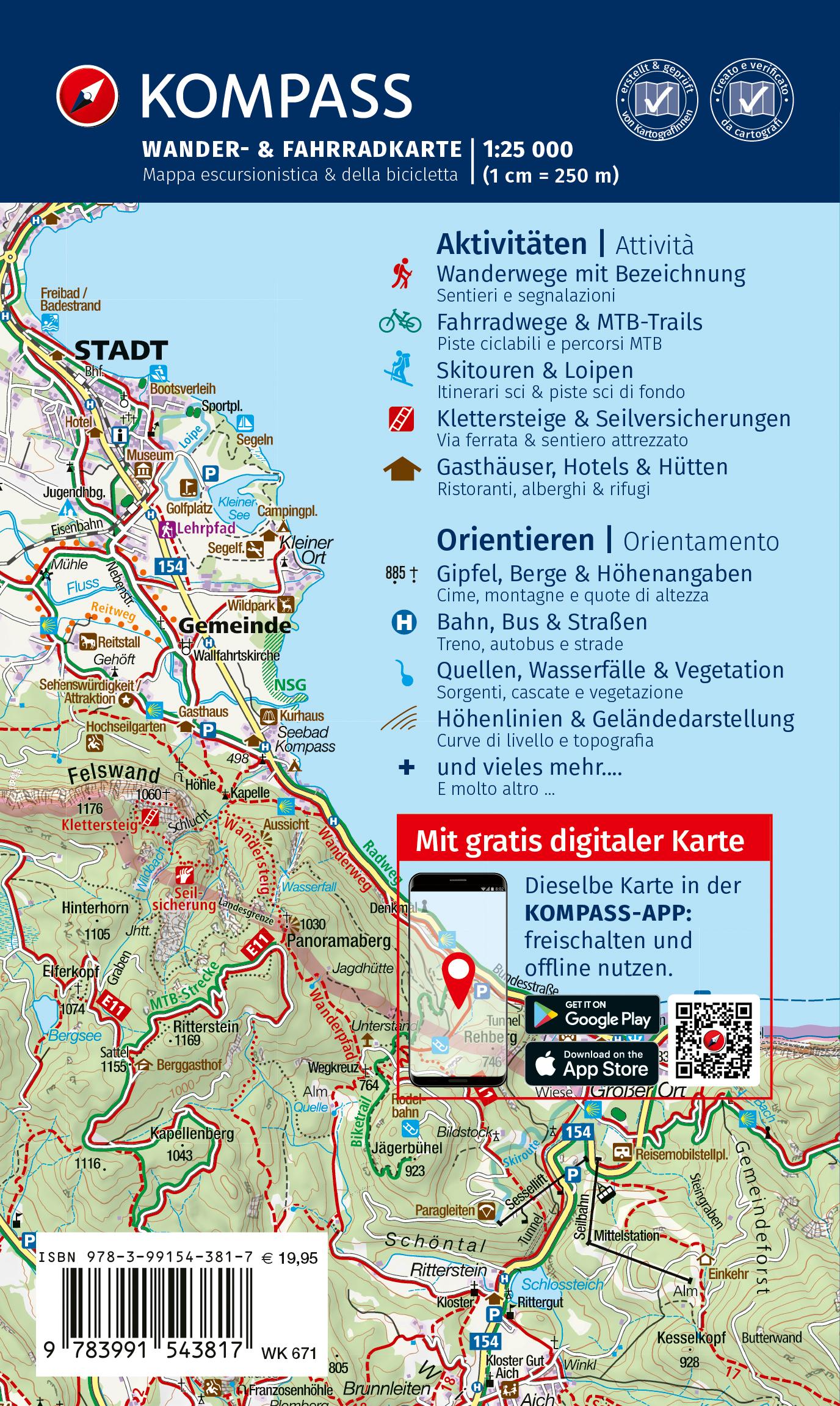 Rückseitencover KOMPASS Wanderkarten-Set 671 Pustertal / Val Pusteria (3 Karten) 1:25.000