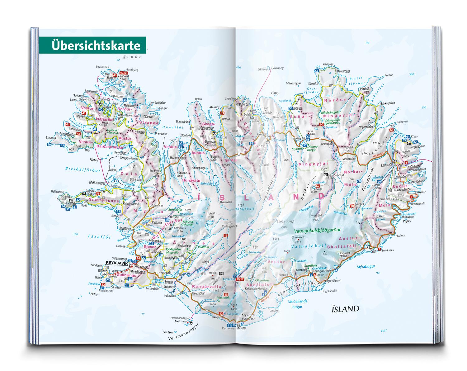 Beispielinhalt (Bild) KOMPASS Wanderführer Island, 70 Touren mit Extra-Tourenkarte