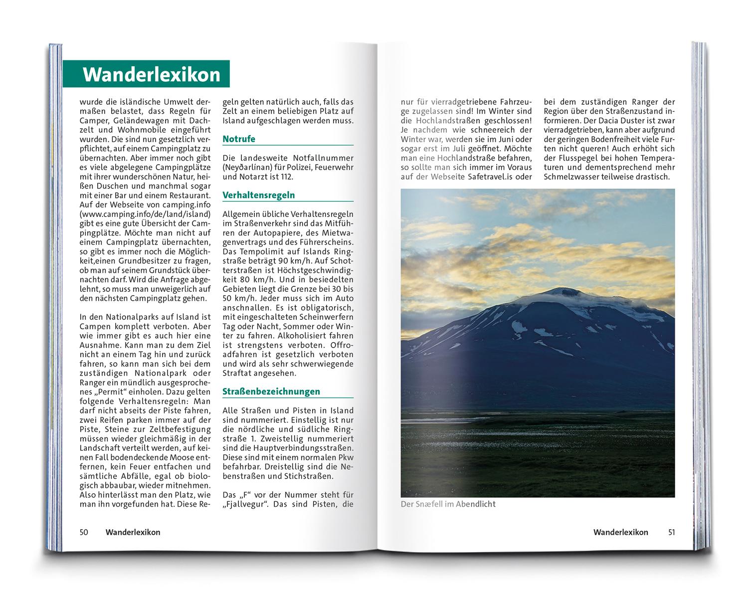 Beispielinhalt (Bild) KOMPASS Wanderführer Island, 70 Touren mit Extra-Tourenkarte