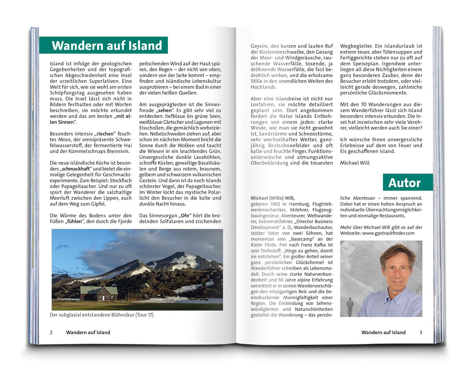 Beispielinhalt (Bild) KOMPASS Wanderführer Island, 70 Touren mit Extra-Tourenkarte