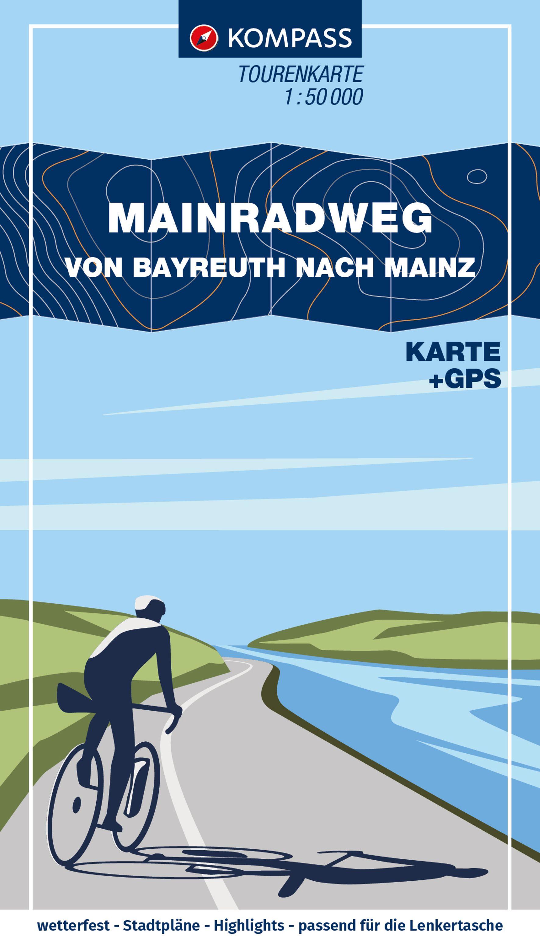 Vorderes Coverbild KOMPASS Fahrrad-Tourenkarte Main-Radweg, Von Bayreuth nach Mainz 1:50.000