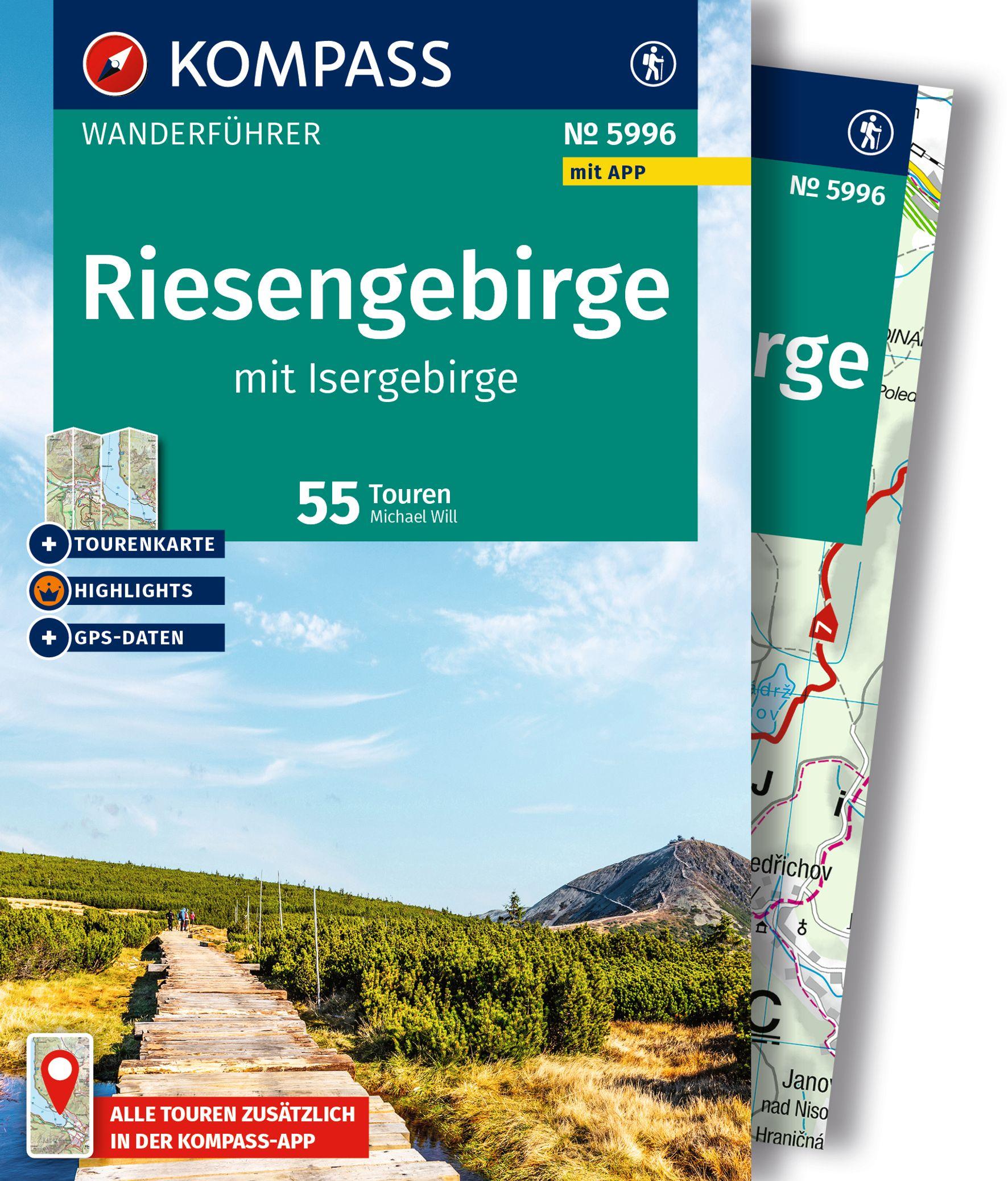 Vorderes Coverbild KOMPASS Wanderführer Riesengebirge mit Isergebirge, 55 Touren mit Extra-Tourenkarte