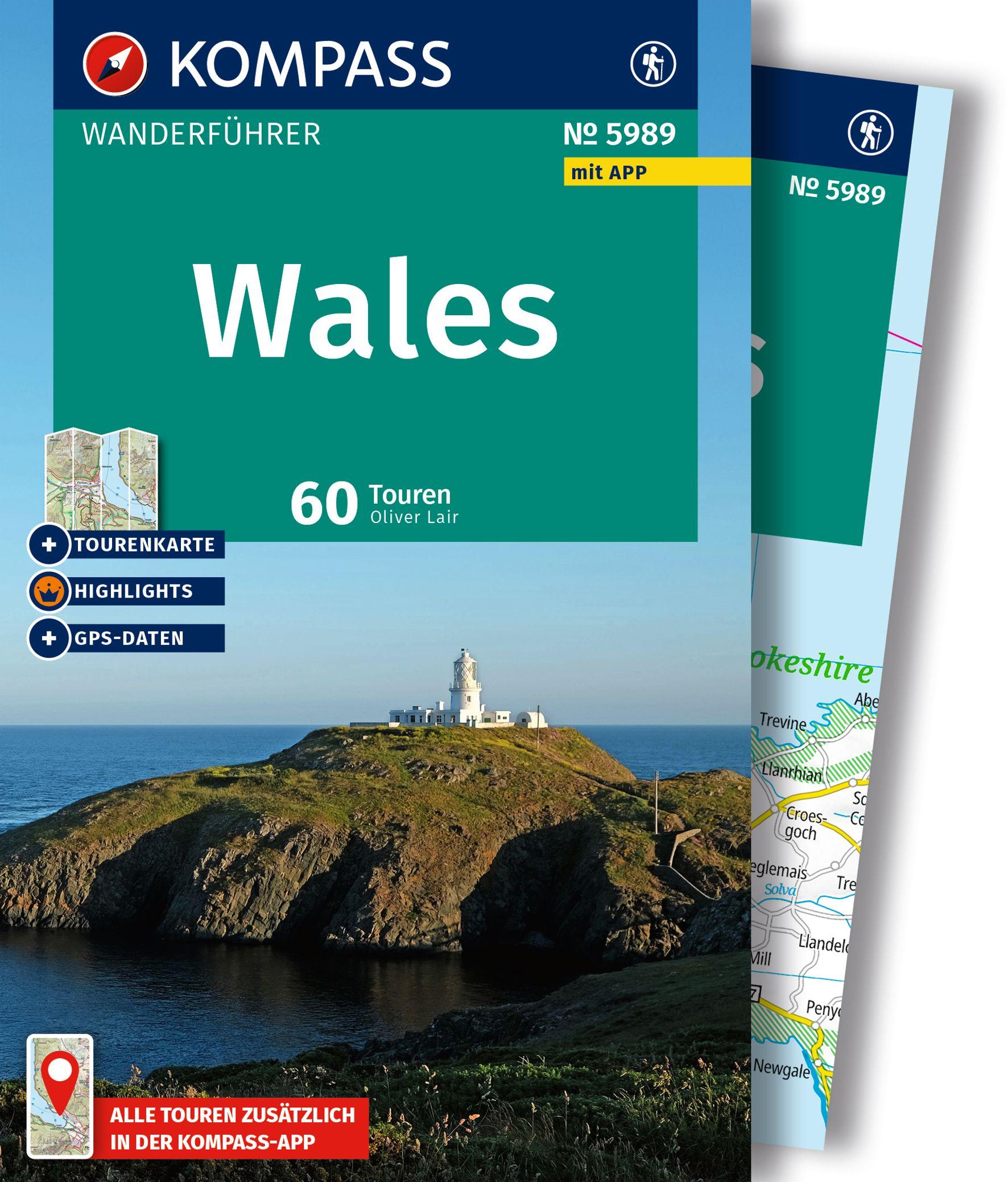 Vorderes Coverbild KOMPASS Wanderführer Wales, 60 Touren mit Extra-Tourenkarte