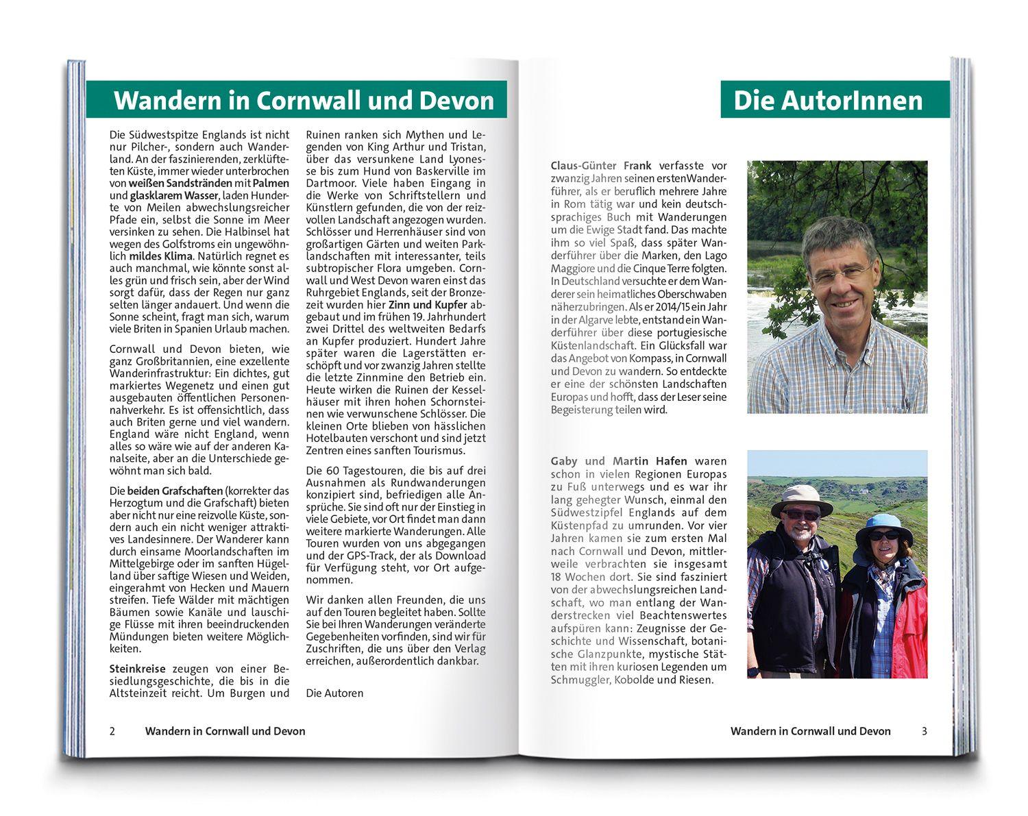 Beispielinhalt (Bild) KOMPASS Wanderführer Cornwall und Devon, 60 Touren mit Extra-Tourenkarte