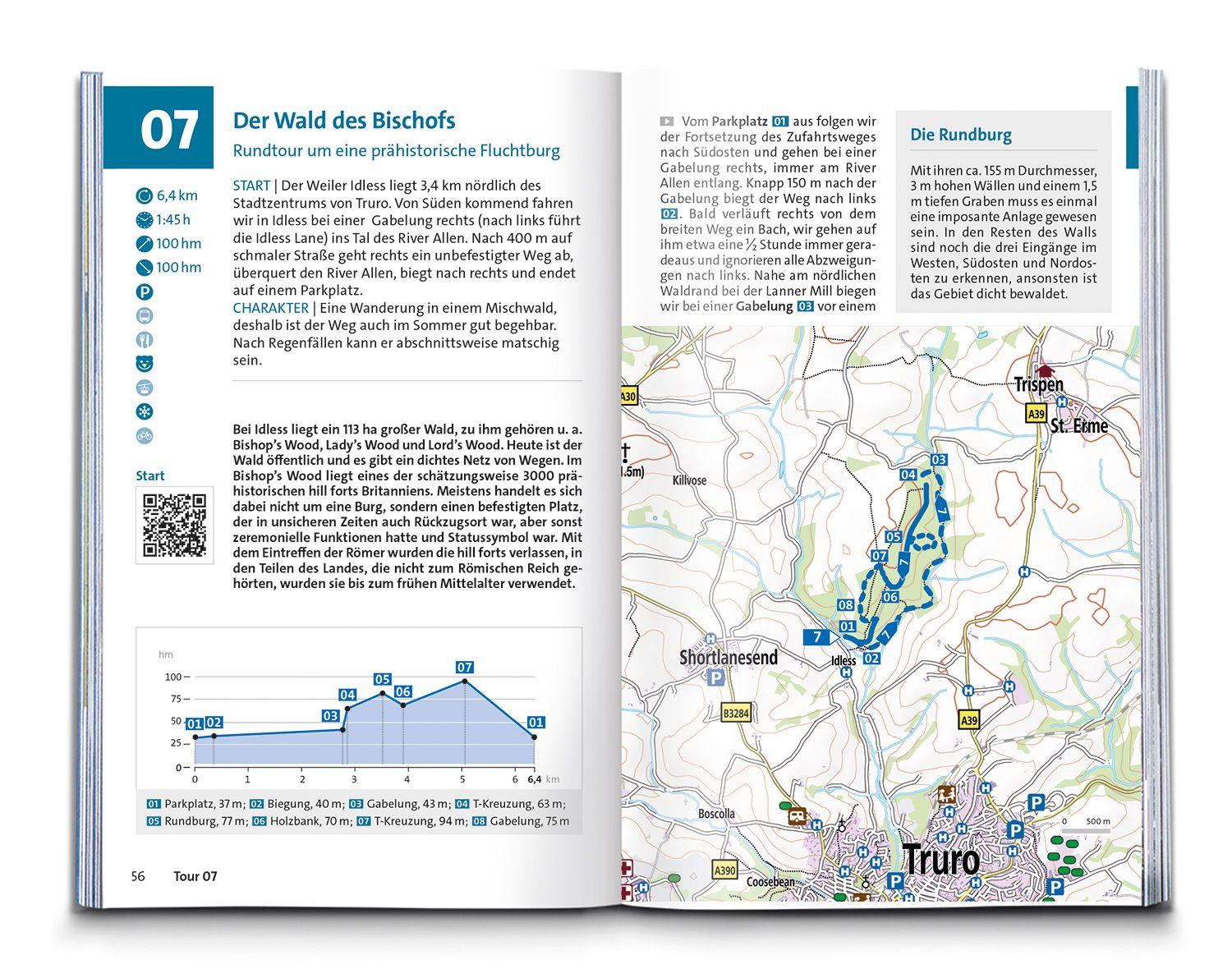 Beispielinhalt (Bild) KOMPASS Wanderführer Cornwall und Devon, 60 Touren mit Extra-Tourenkarte
