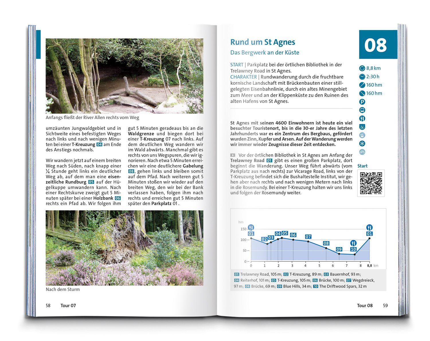 Beispielinhalt (Bild) KOMPASS Wanderführer Cornwall und Devon, 60 Touren mit Extra-Tourenkarte