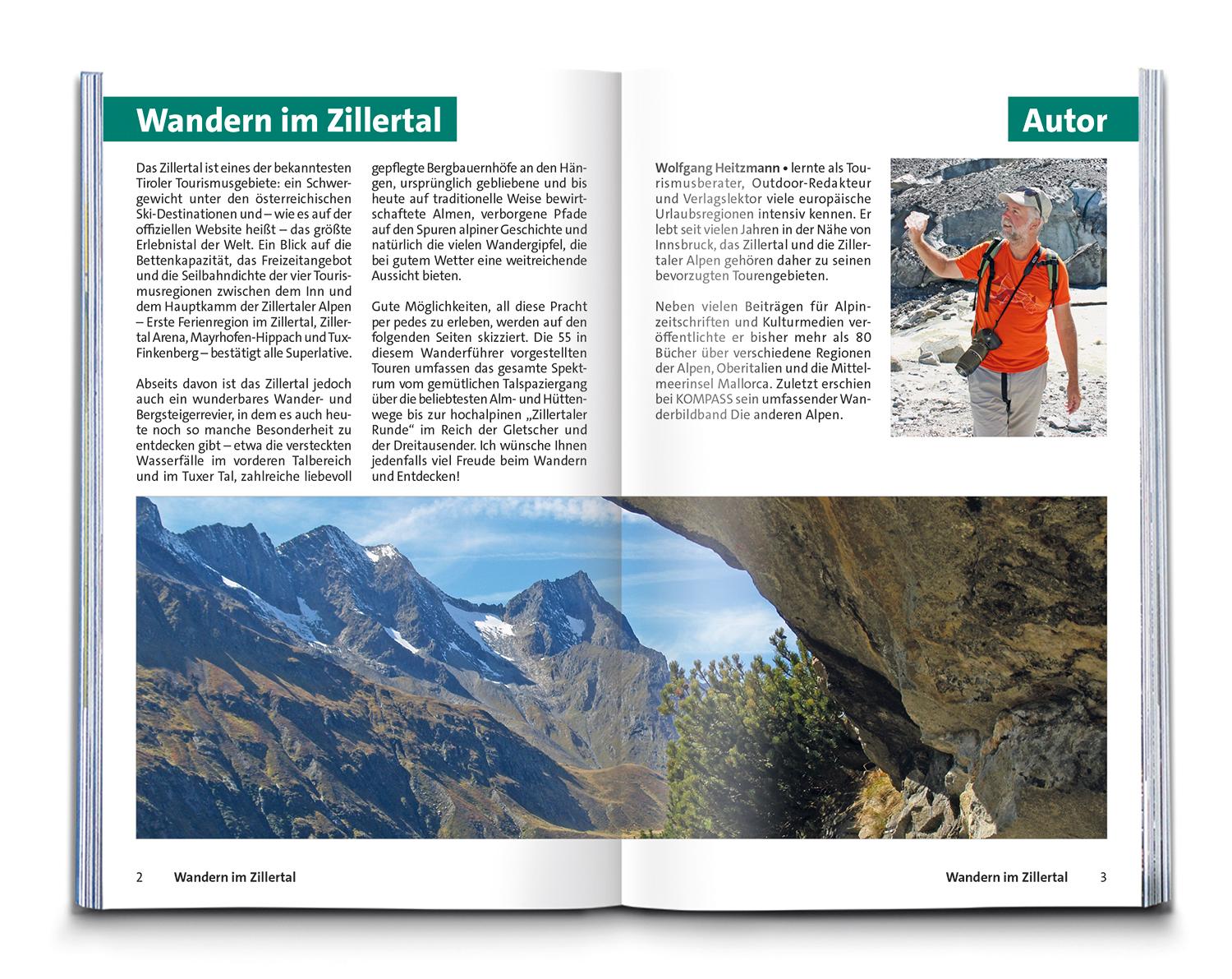 Beispielinhalt (Bild) KOMPASS Wanderführer Zillertal, 55 Touren mit Extra-Tourenkarte