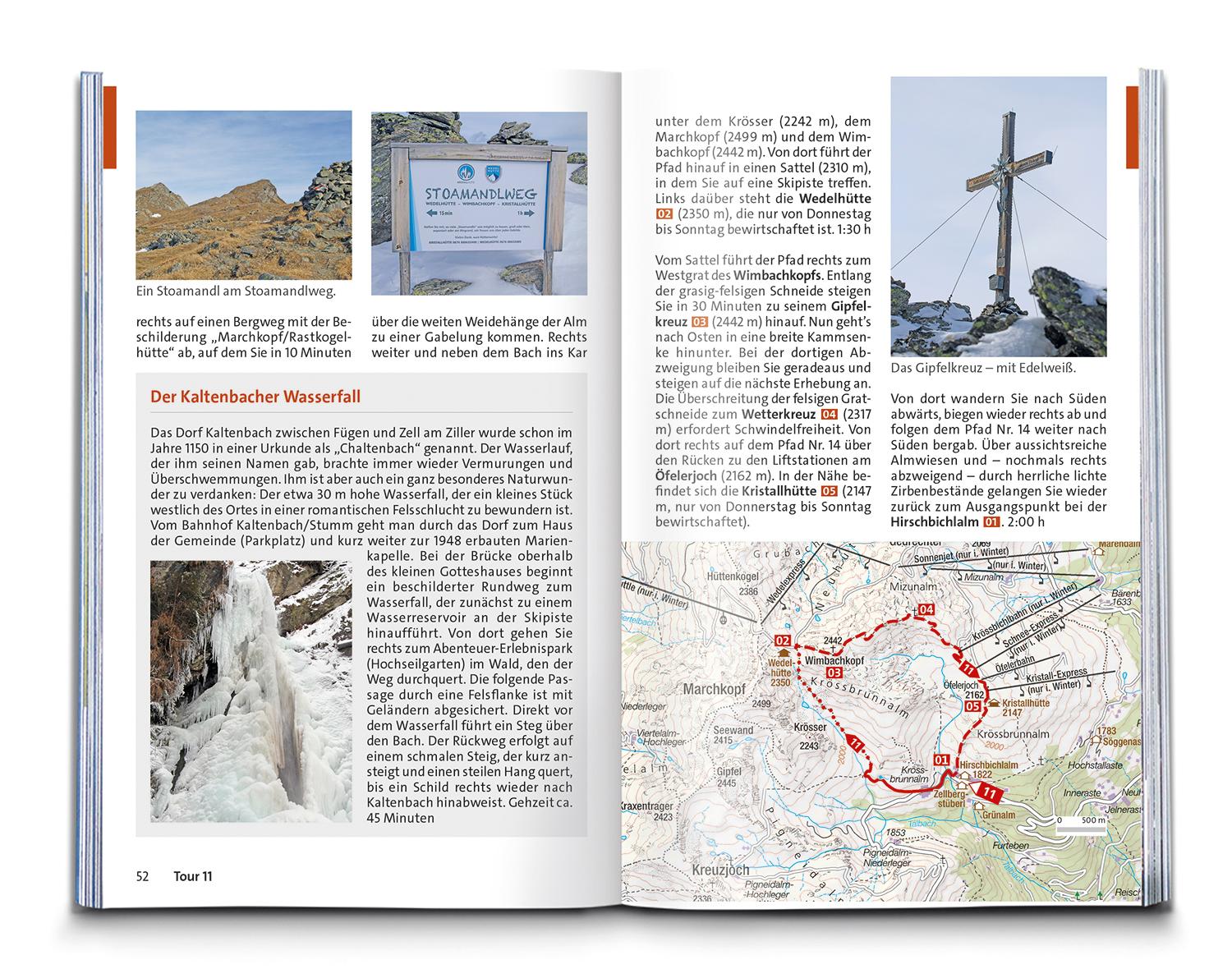 Beispielinhalt (Bild) KOMPASS Wanderführer Zillertal, 55 Touren mit Extra-Tourenkarte