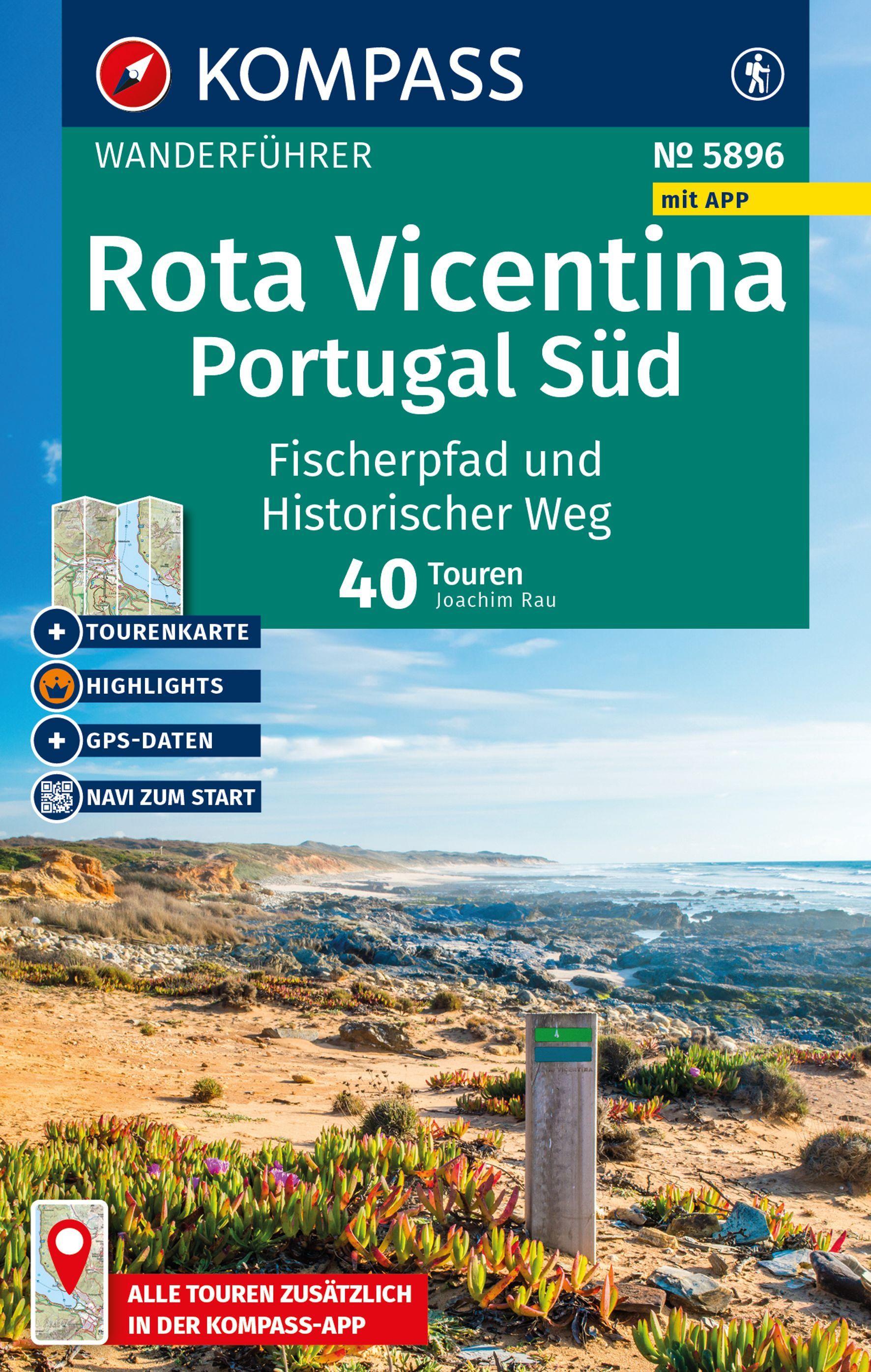 Vorderes Coverbild KOMPASS Wanderführer Rota Vicentina, Portugal Süd: Fischerpfad und Historischer Weg, 40 Touren mit Extra-Tourenkarte