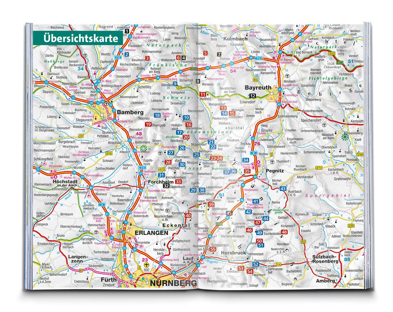 Beispielinhalt (Bild) KOMPASS Wanderführer Fränkische Schweiz mit Oberem Maintal und Hersbrucker Schweiz, 55 Touren mit Extra-Tourenkarte
