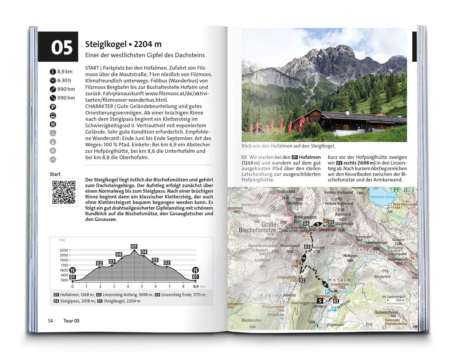 Beispielinhalt (Bild) KOMPASS Wanderführer Dachstein-Tauern Ost, 70 Touren mit Extra-Tourenkarte