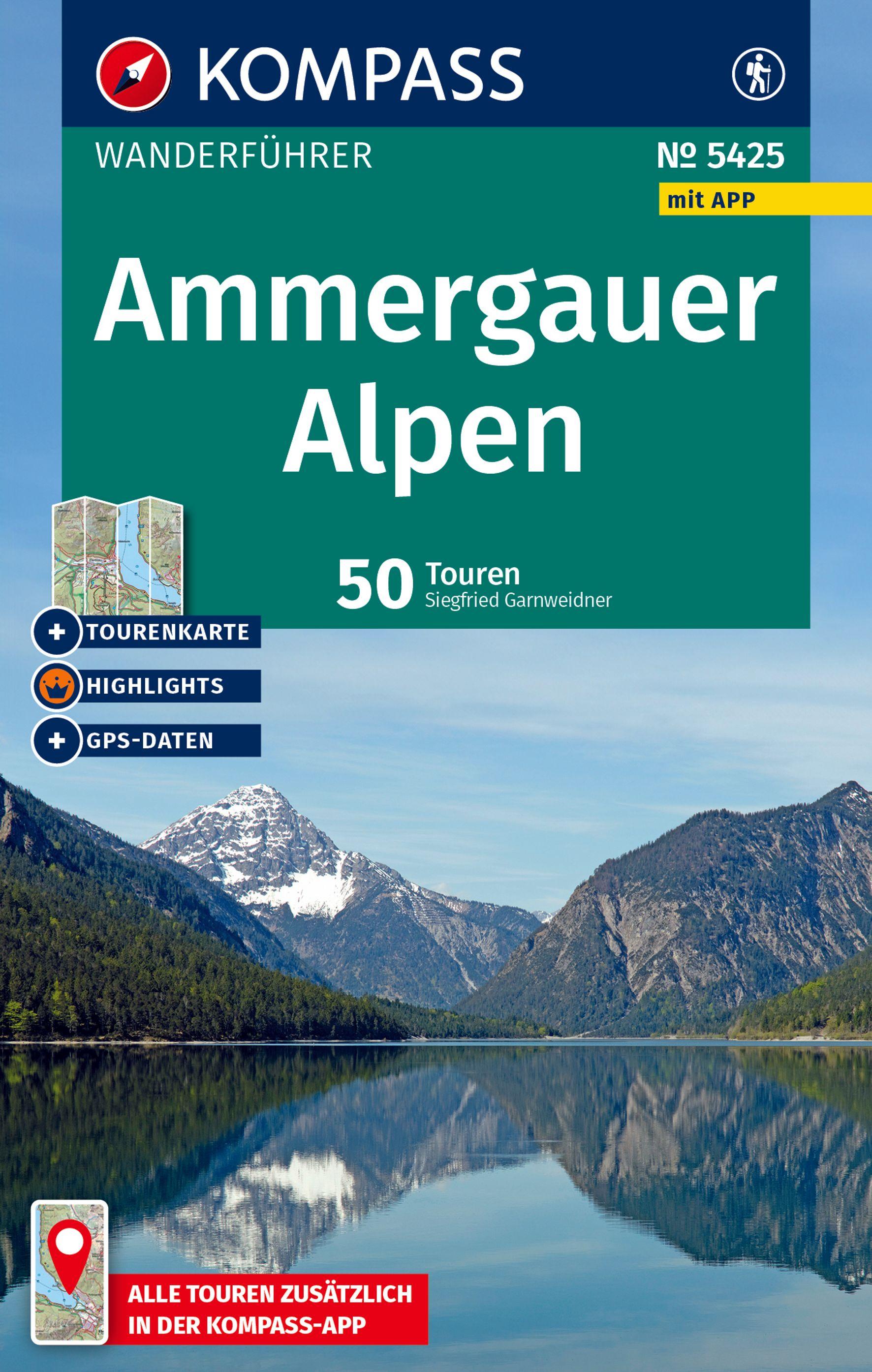 Vorderes Coverbild KOMPASS Wanderführer Ammergauer Alpen, 50 Touren mit Extra-Tourenkarte