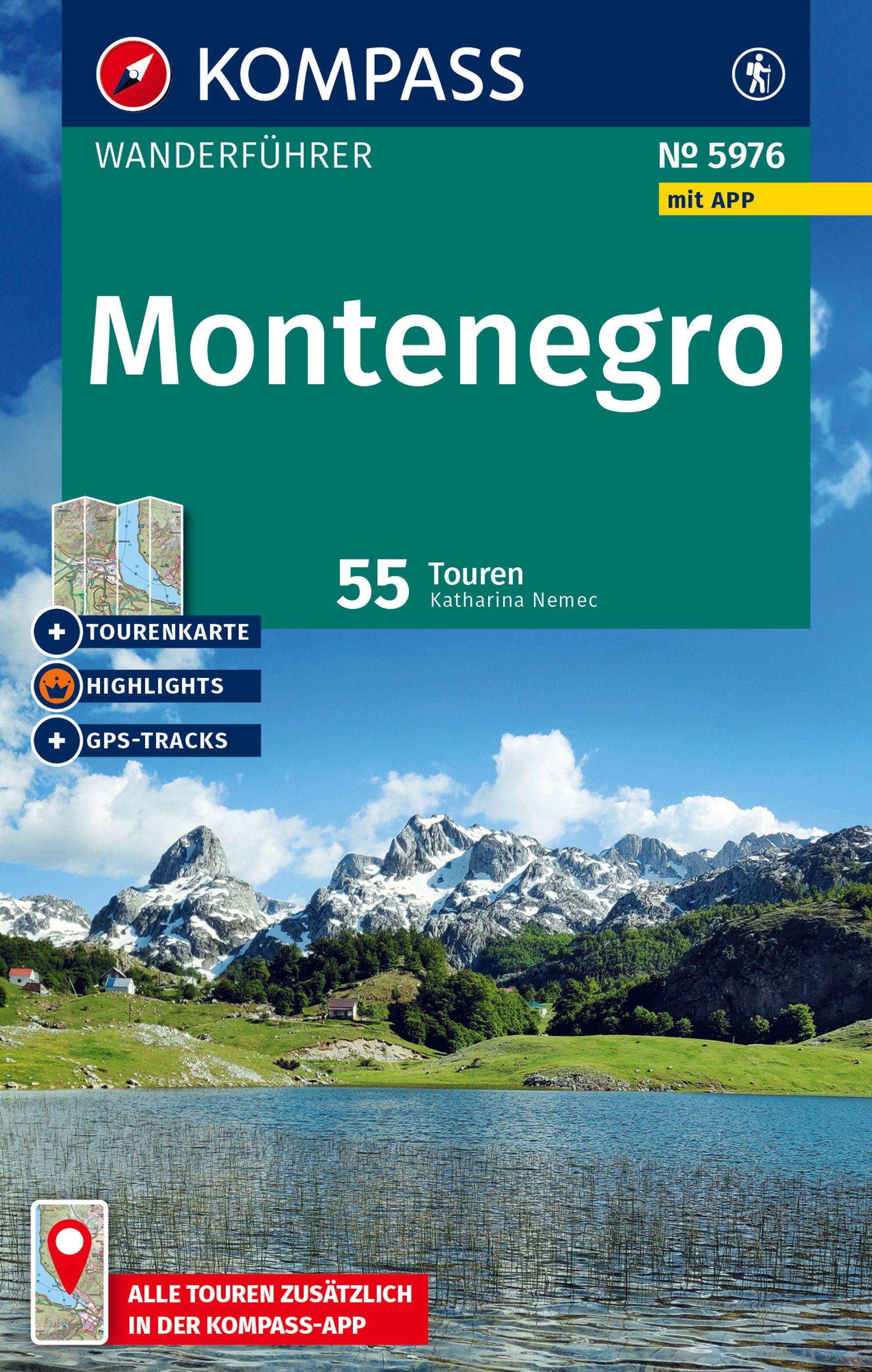 Vorderes Coverbild KOMPASS Wanderführer Montenegro, 55 Touren mit Extra-Tourenkarte