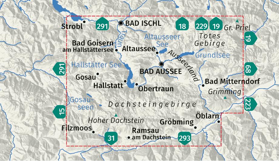 Beispielinhalt (Bild) KOMPASS Wanderkarte 20 Dachstein, Ausseerland, Bad Goisern, Hallstatt 1:50.000