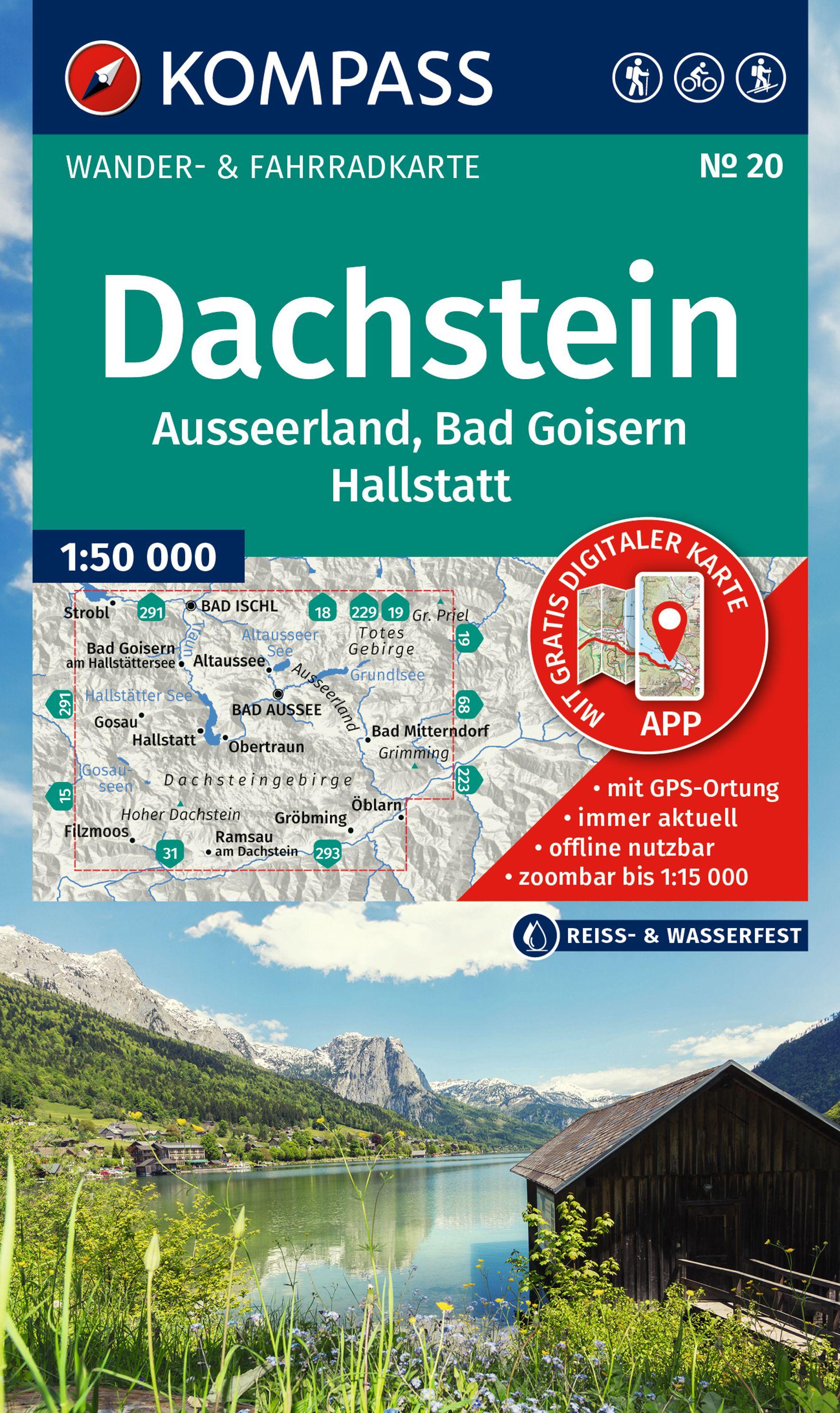 Vorderes Coverbild KOMPASS Wanderkarte 20 Dachstein, Ausseerland, Bad Goisern, Hallstatt 1:50.000