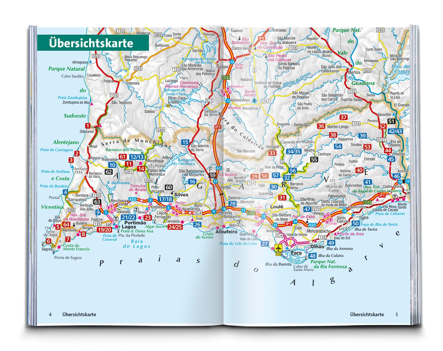Beispielinhalt (Bild) KOMPASS Wanderführer Algarve mit Fernwanderweg Via Algarviana, 64 Touren / Etappen mit Extra-Tourenkarte
