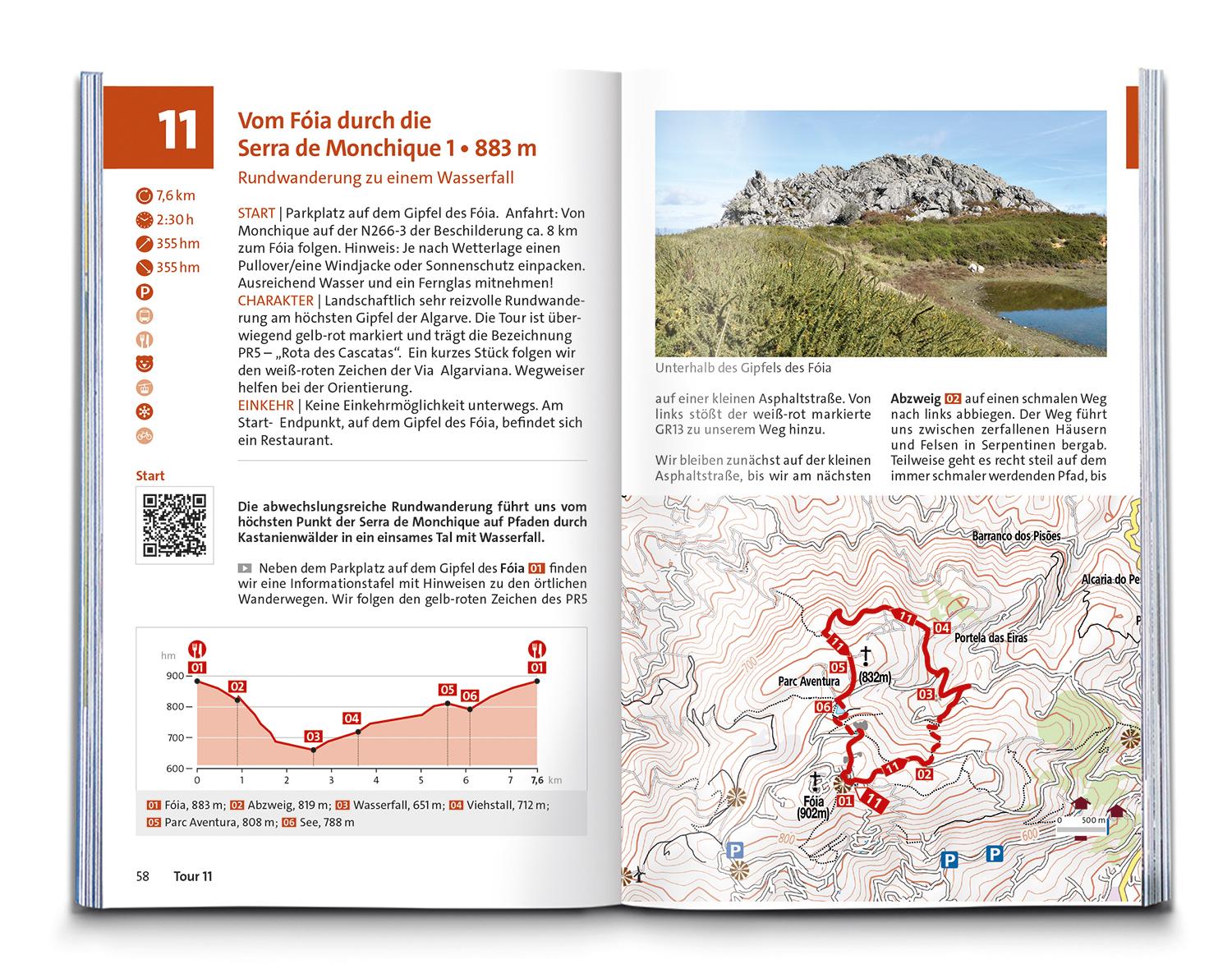 Beispielinhalt (Bild) KOMPASS Wanderführer Algarve mit Fernwanderweg Via Algarviana, 64 Touren / Etappen mit Extra-Tourenkarte