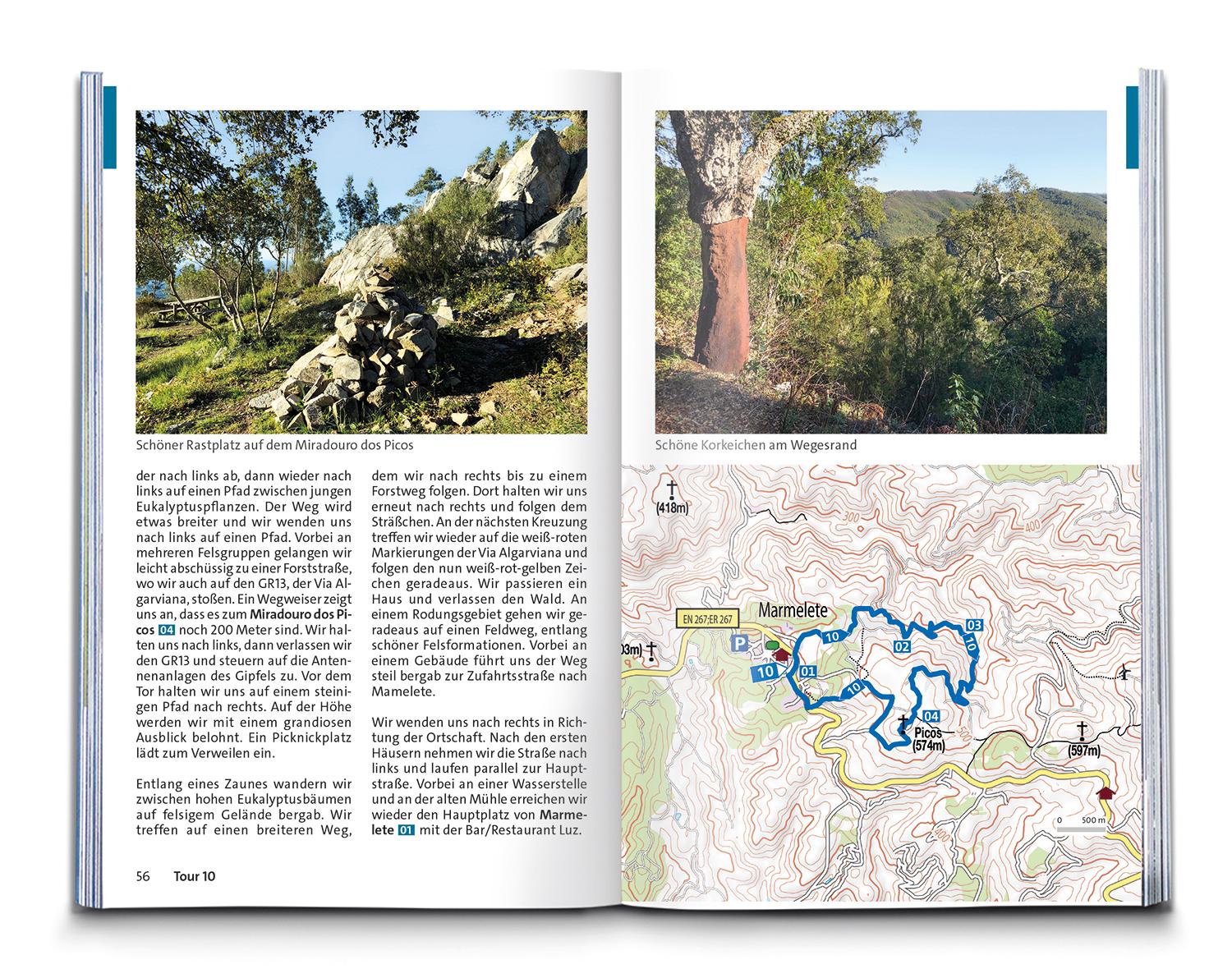 Beispielinhalt (Bild) KOMPASS Wanderführer Algarve mit Fernwanderweg Via Algarviana, 64 Touren / Etappen mit Extra-Tourenkarte