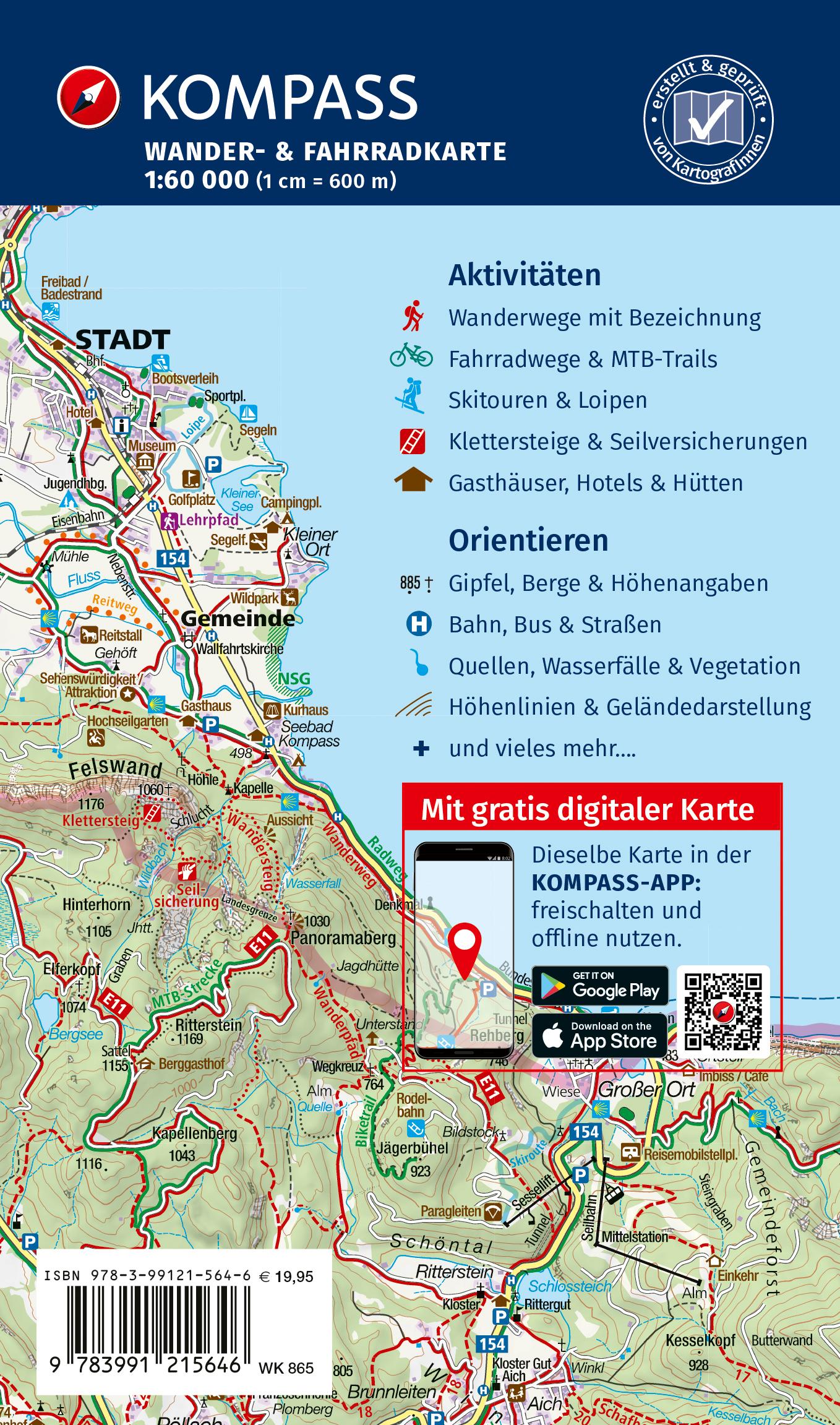 Rückseitencover KOMPASS Wanderkarten-Set 865 Mecklenburgische Seenplatte (3 Karten) 1:60.000