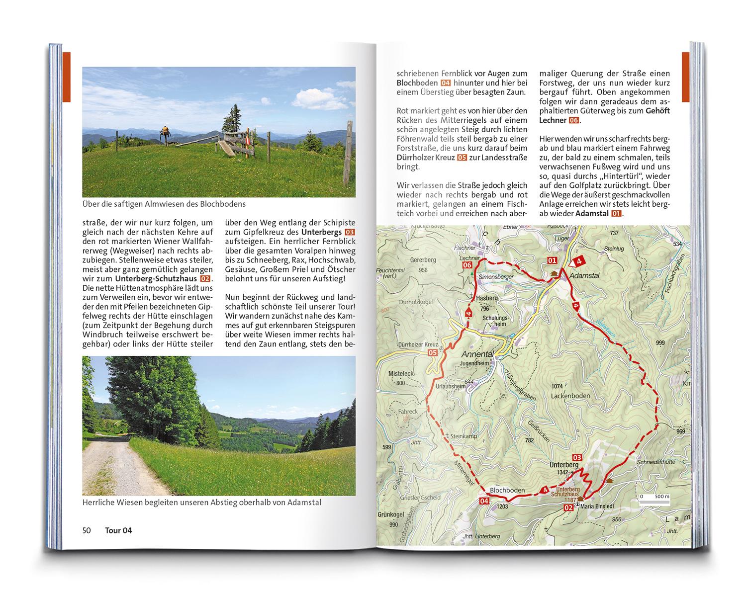 Beispielinhalt (Bild) KOMPASS Wanderführer Wiener Hausberge, 60 Touren mit Extra-Tourenkarte